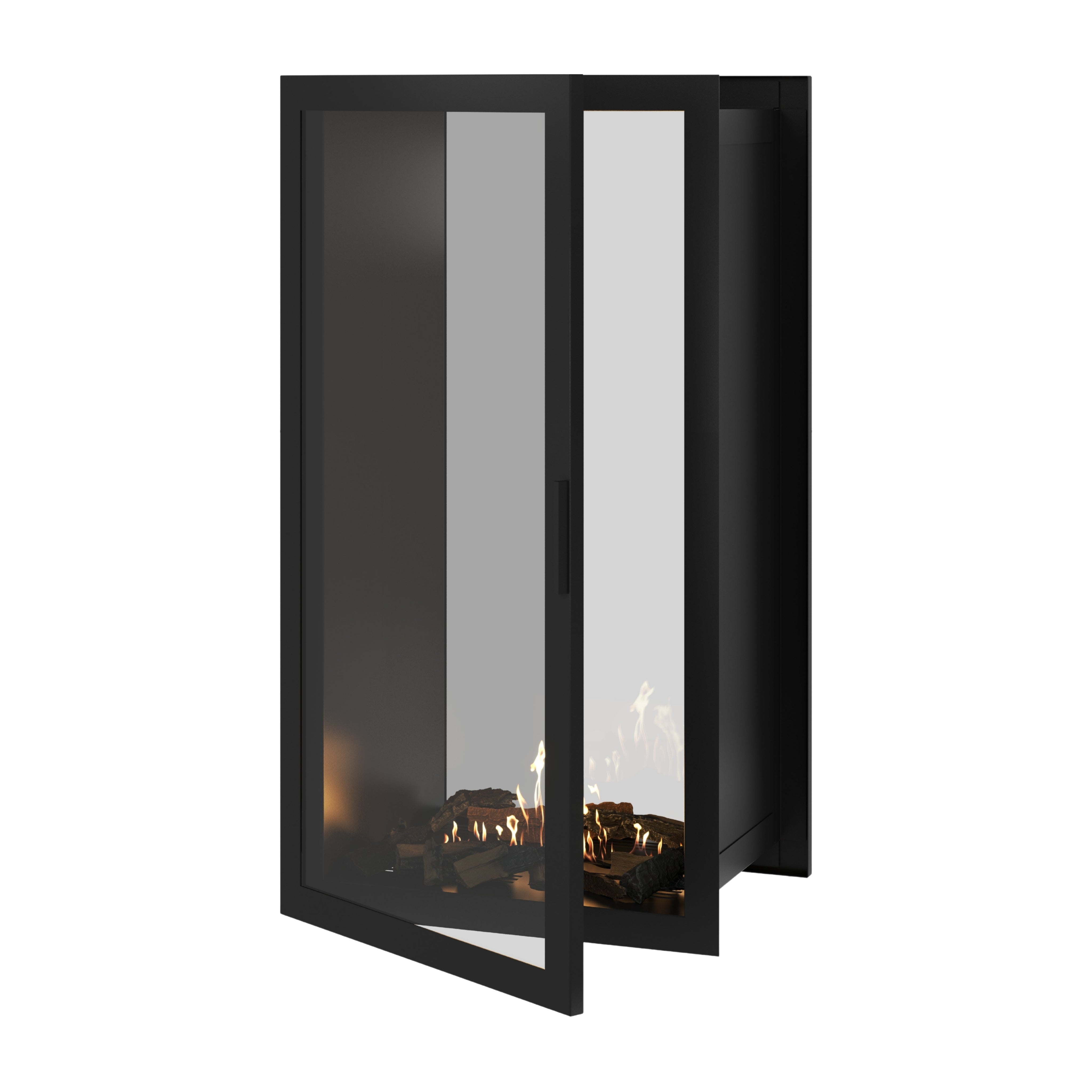 Image of Fame Vertical See-Through Fireplace Full Glass 70 x 140 cm