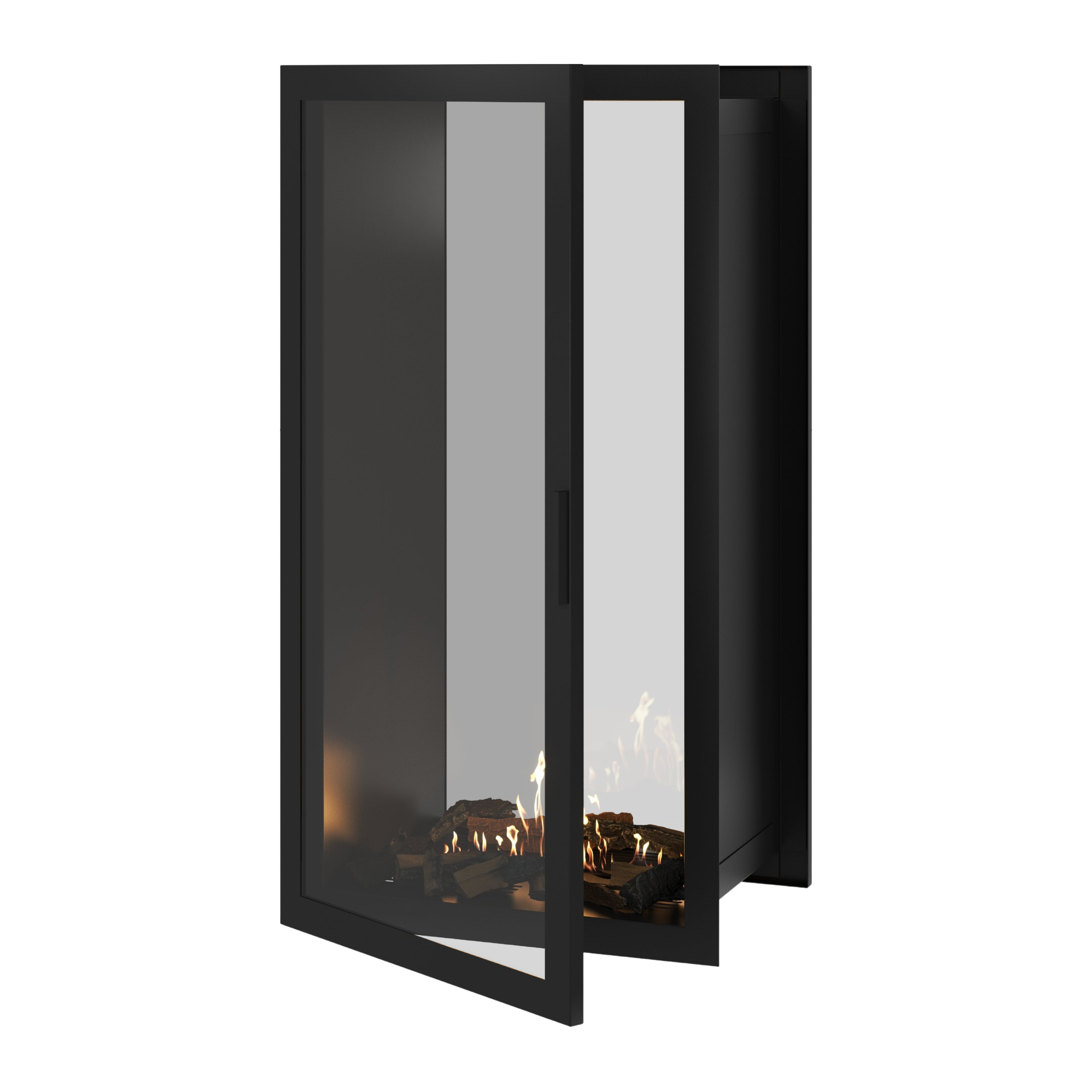 Image of Fame Vertical See-Through Fireplace Full Glass 70 x 160 cm