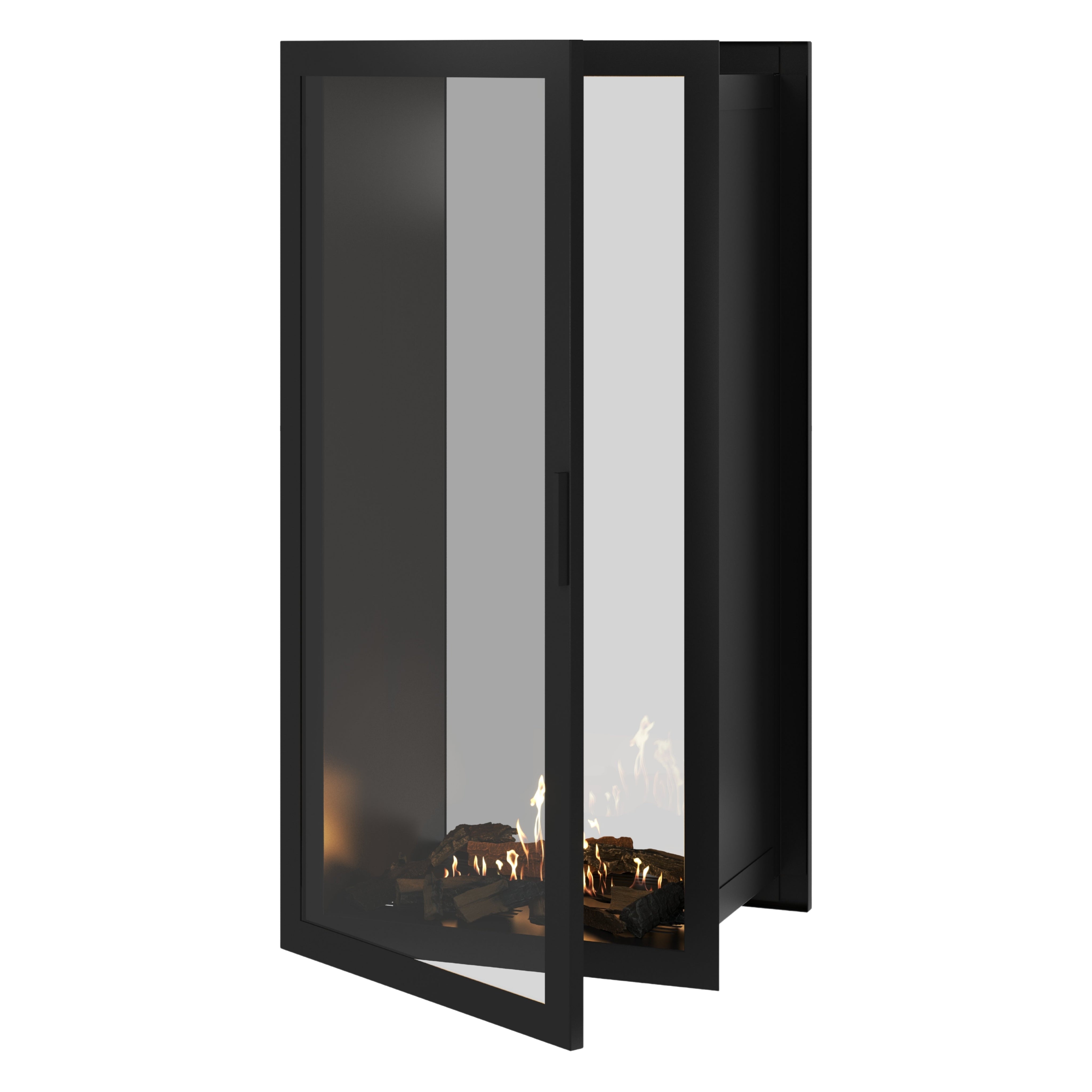 Image of Fame Vertical See-Through Fireplace Full Glass 70 x 180 cm