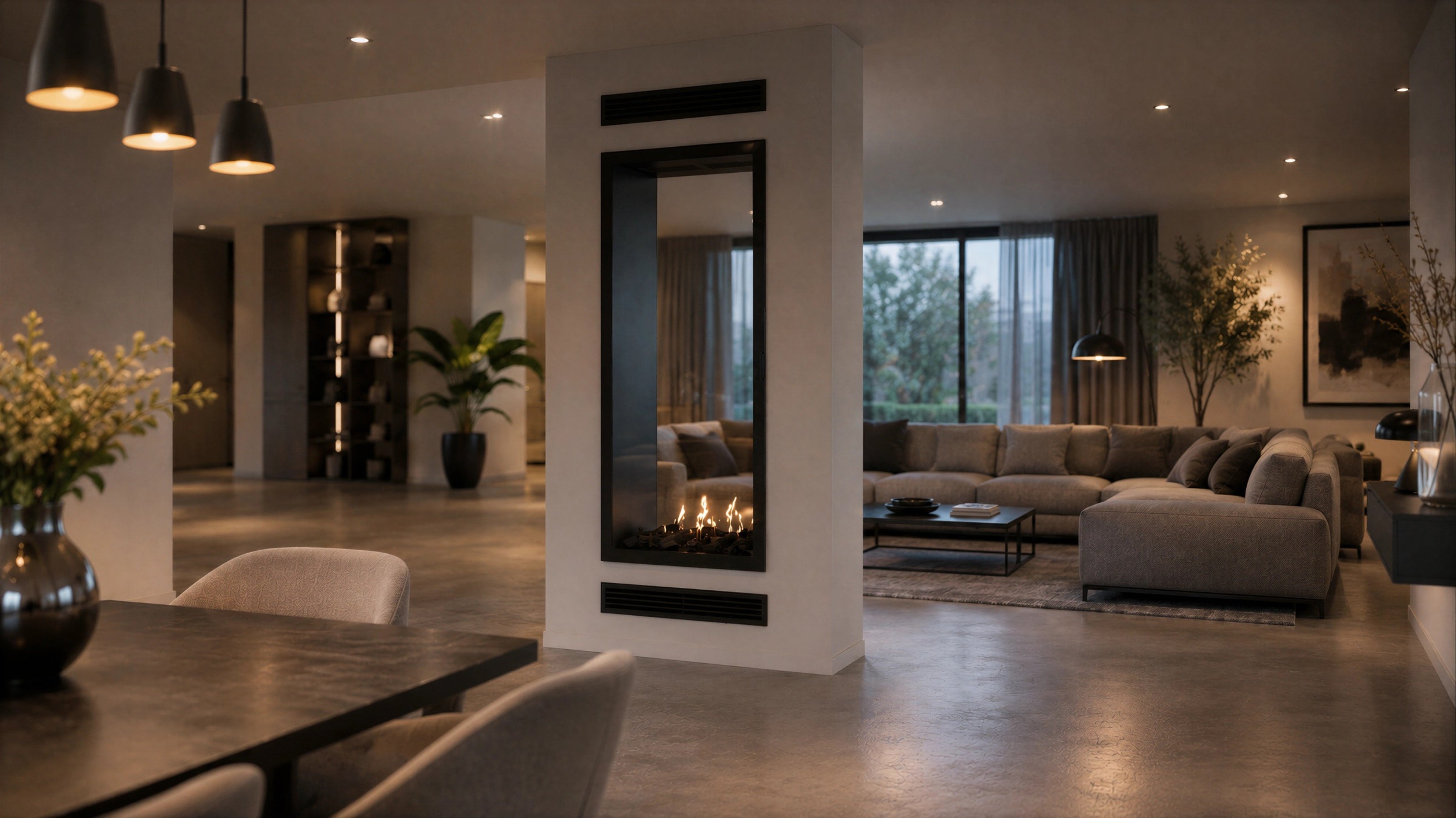 Image of Fame Vertical See-Through Fireplace Full Glass 70 x 180 cm