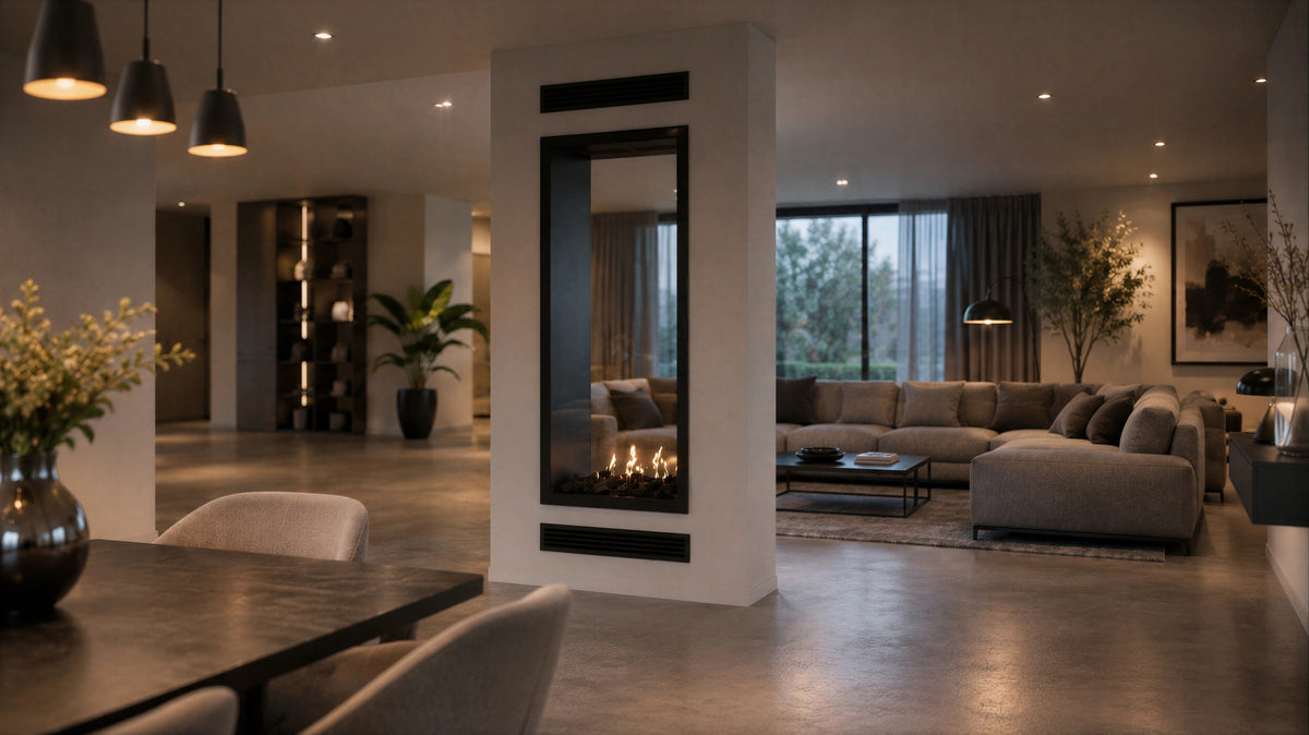 Fame Vertical See-Through Fireplace Full Glass 70 x 180 cm