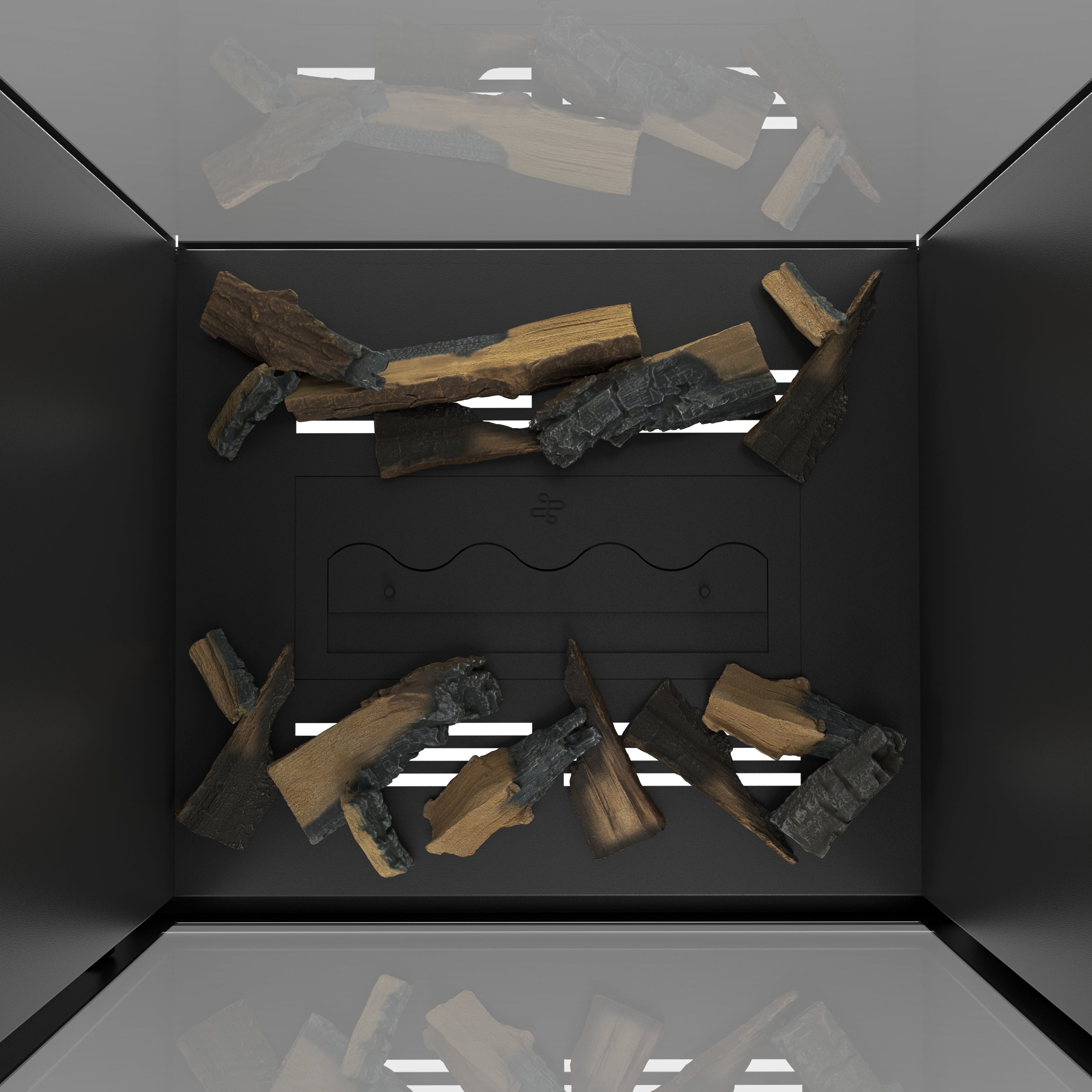 Image of Fame Vertical See-Through Fireplace Full Glass 70 x 200 cm