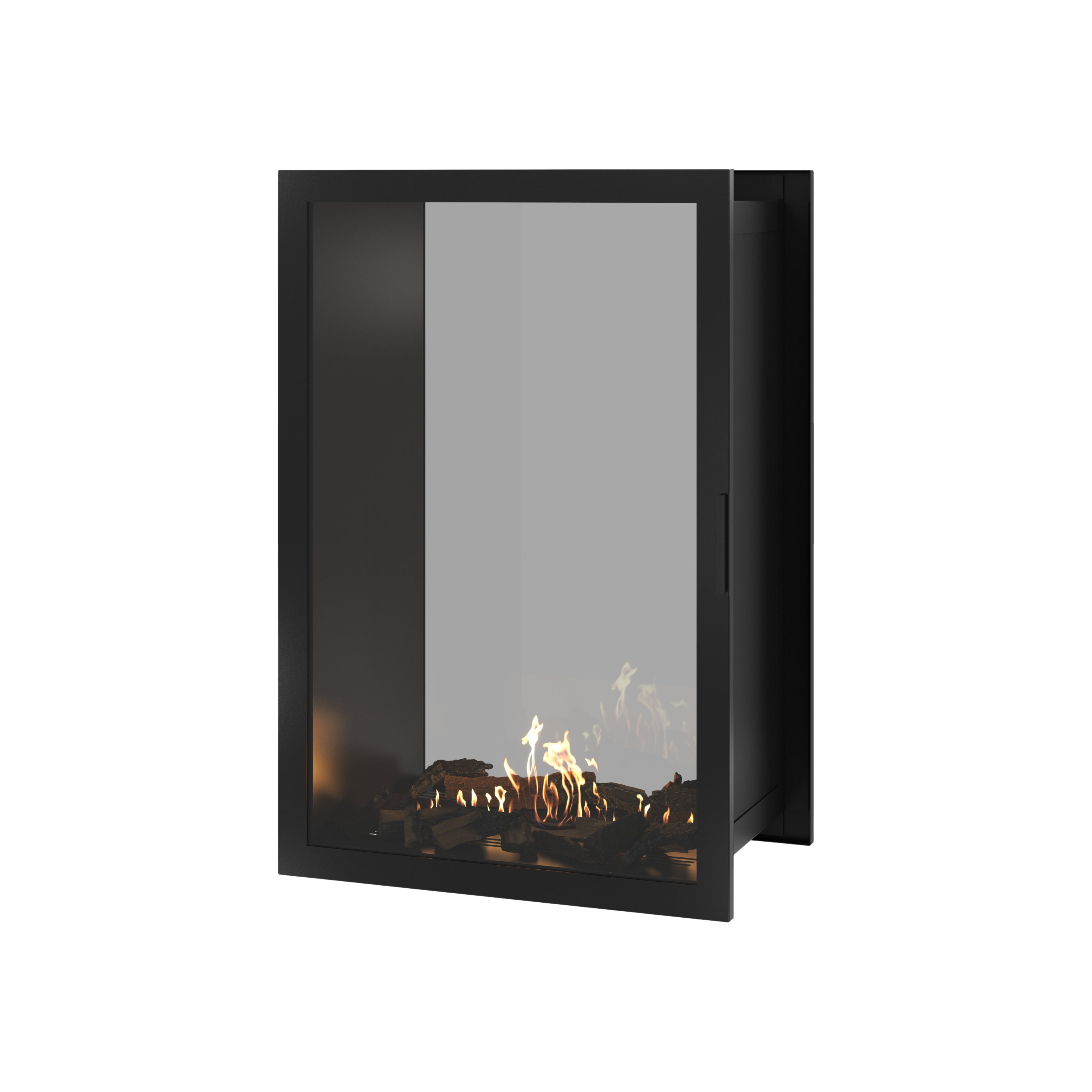 Image of Fame Vertical See-Through Fireplace Full Glass 80 x 100 cm