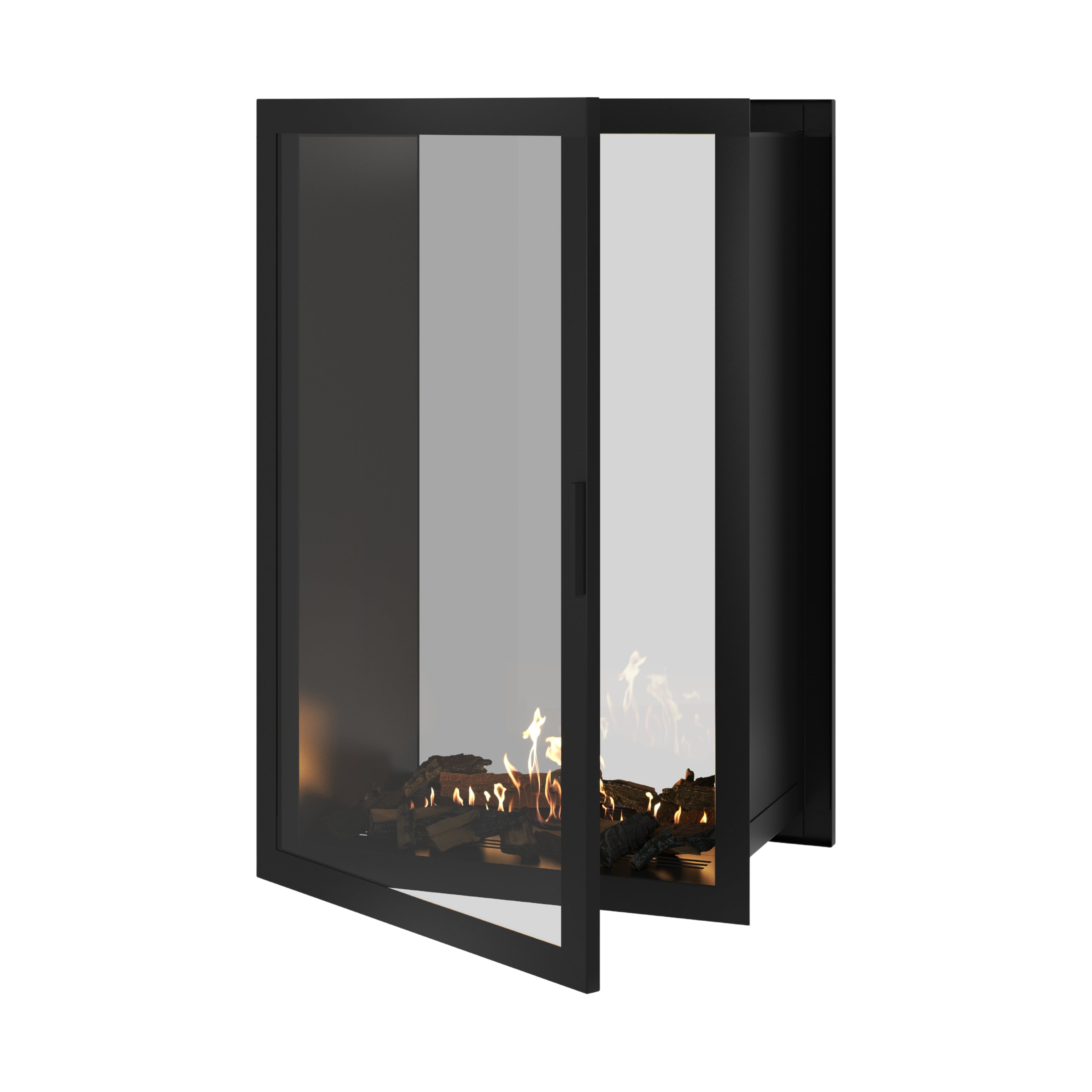 Image of Fame Vertical See-Through Fireplace Full Glass 80 x 120 cm