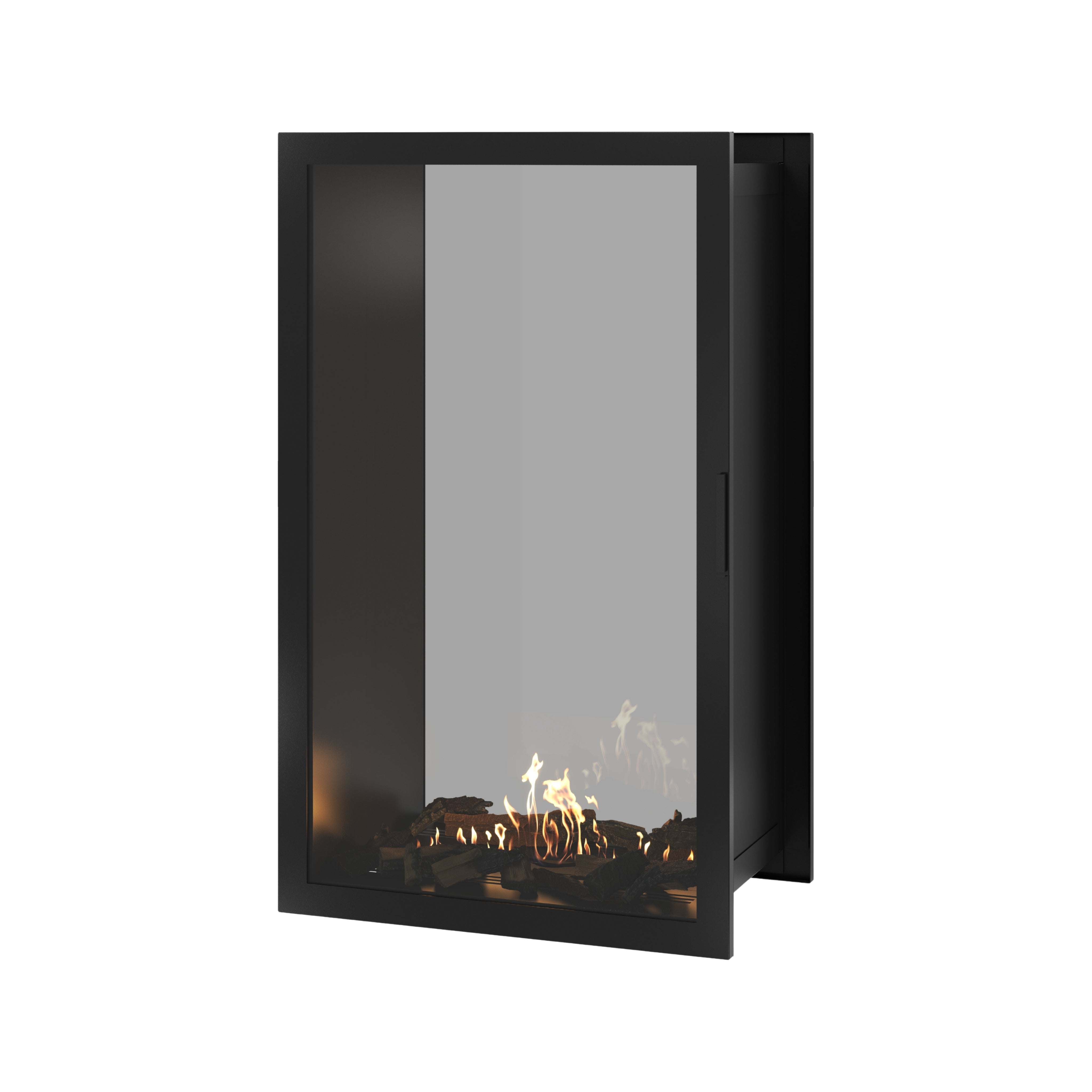 Image of Fame Vertical See-Through Fireplace Full Glass 80 x 120 cm