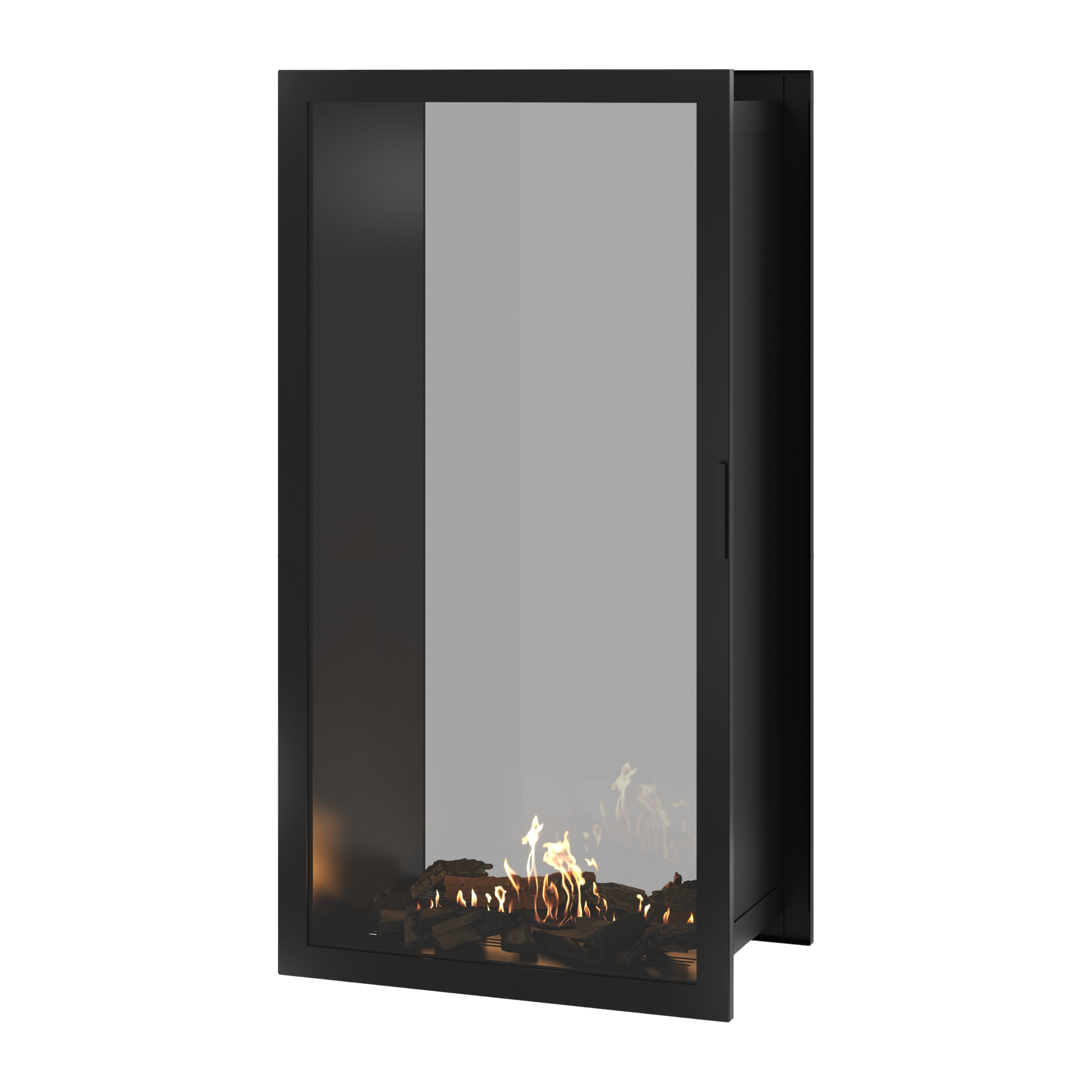 Image of Fame Vertical See-Through Fireplace Full Glass 80 x 180 cm