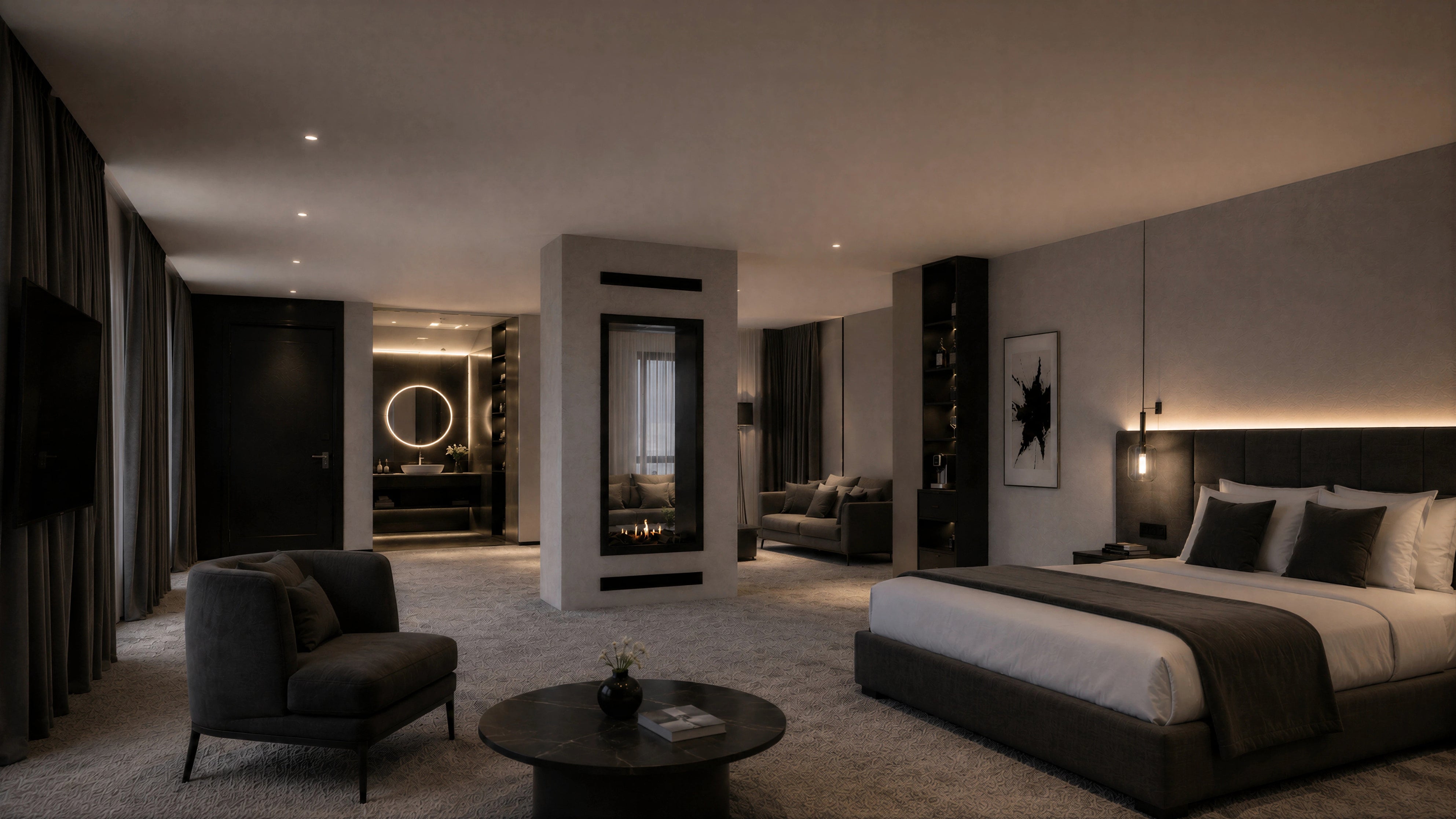 Image of Fame Vertical See-Through Fireplace Full Glass 80 x 180 cm