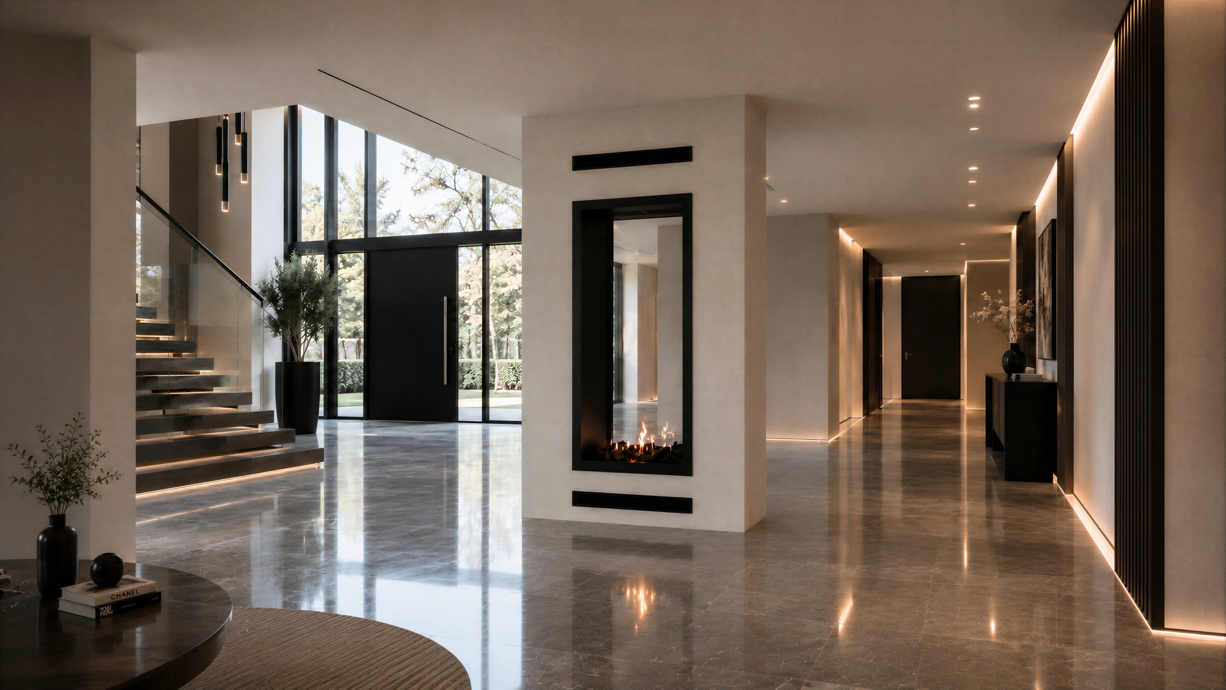 Image of Fame Vertical See-Through Fireplace Full Glass 80 x 200 cm