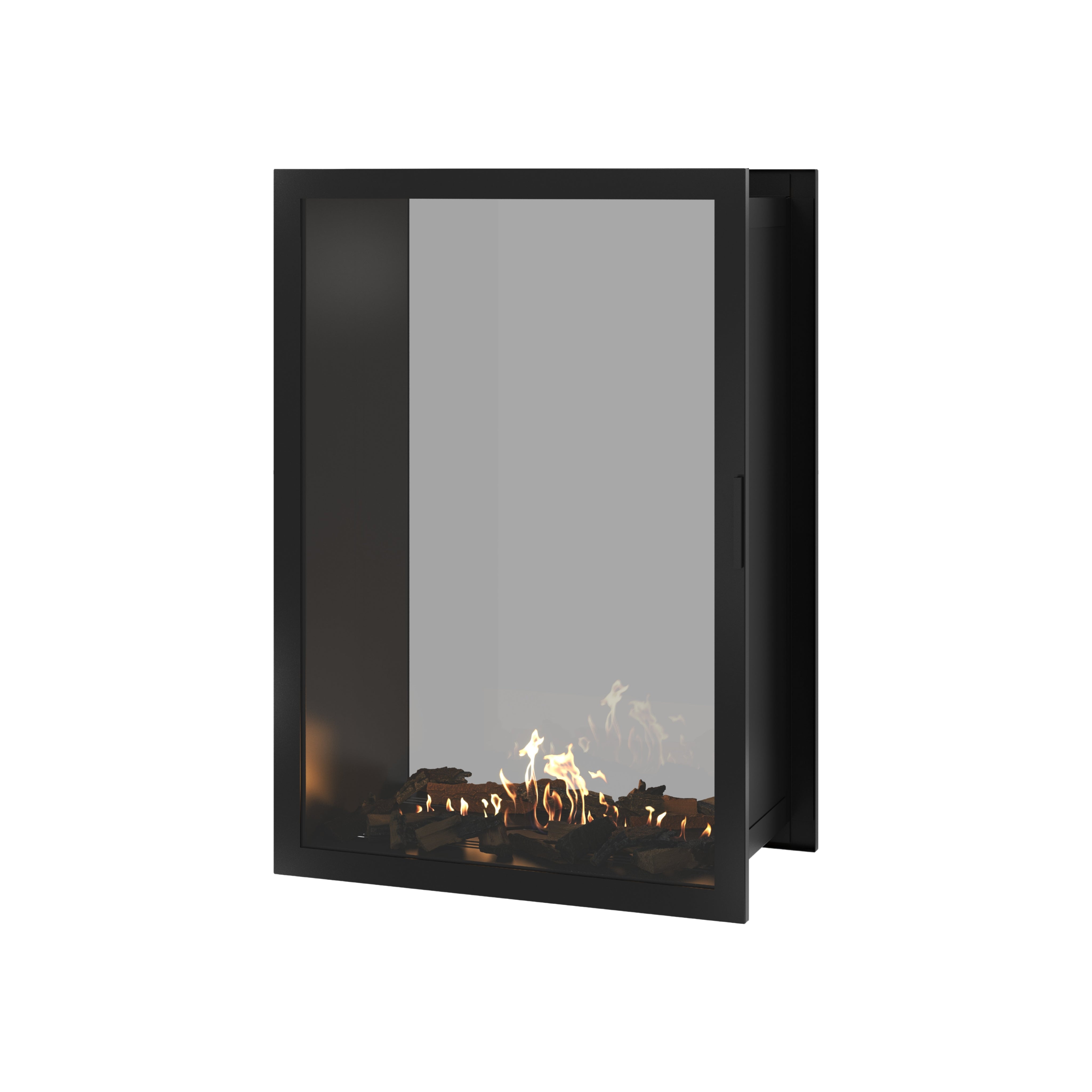 Image of Fame Vertical See-Through Fireplace Full Glass 90 x 100 cm