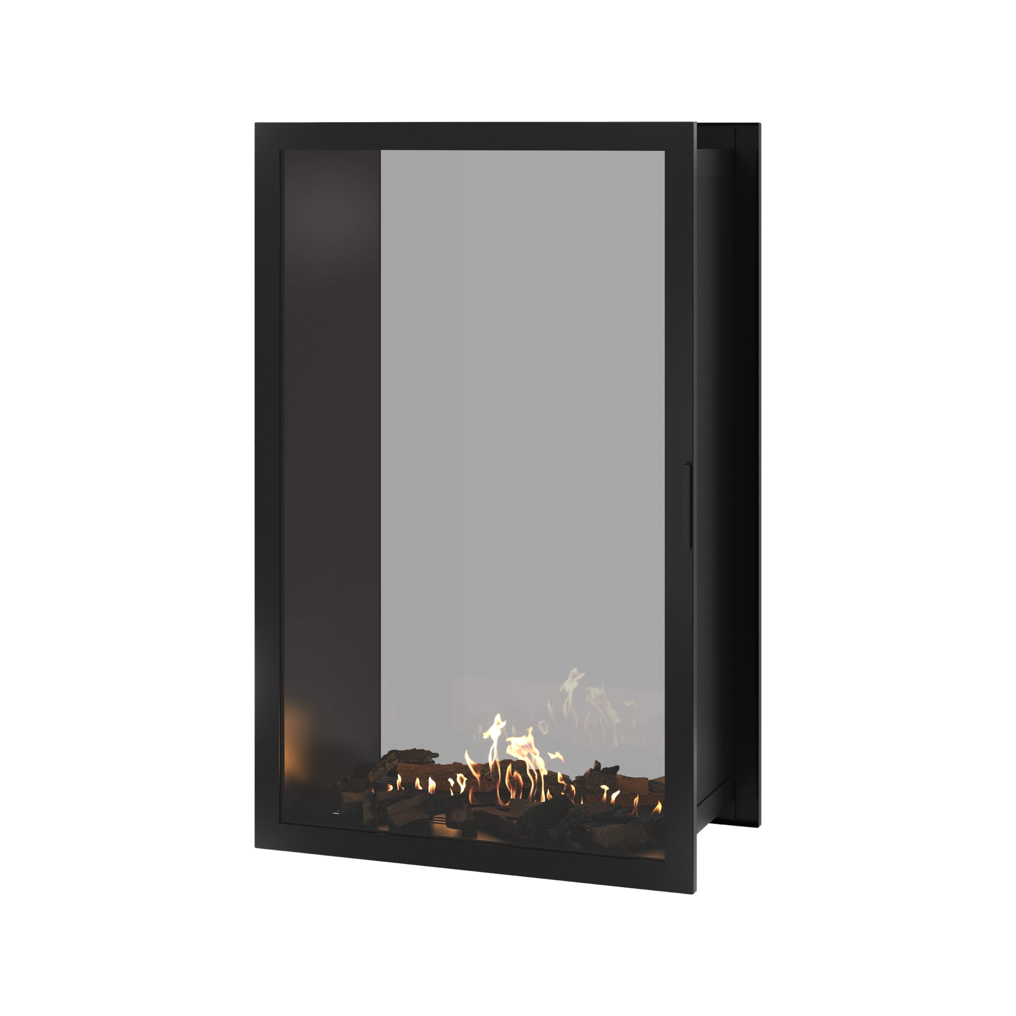 Image of Fame Vertical See-Through Fireplace Full Glass 90 x 120 cm