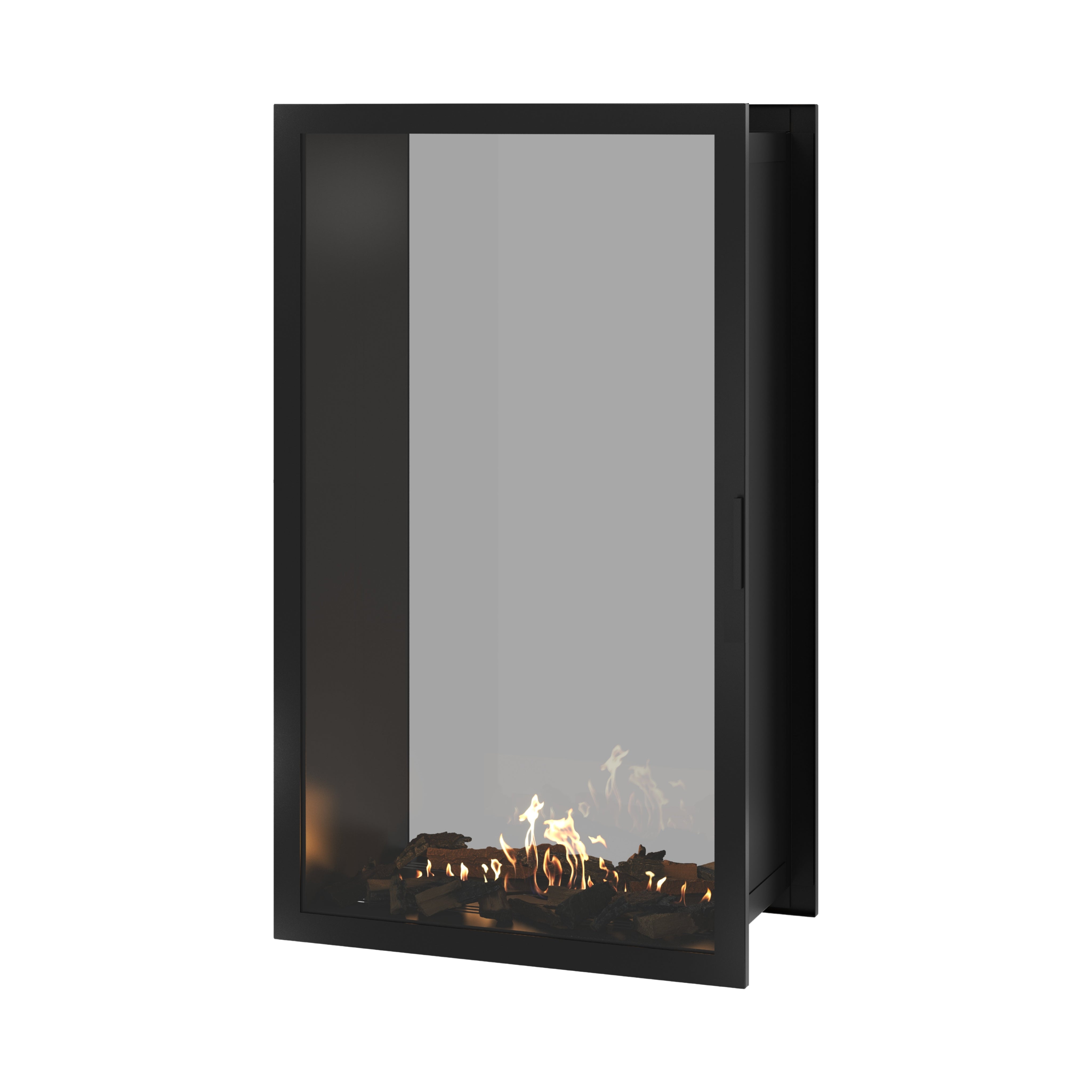 Image of Fame Vertical See-Through Fireplace Full Glass 90 x 140 cm