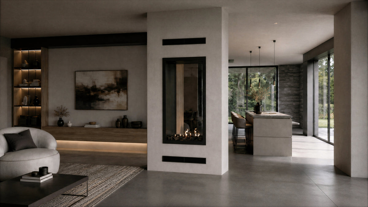 Fame Vertical See-Through Fireplace Full Glass 90 x 160 cm