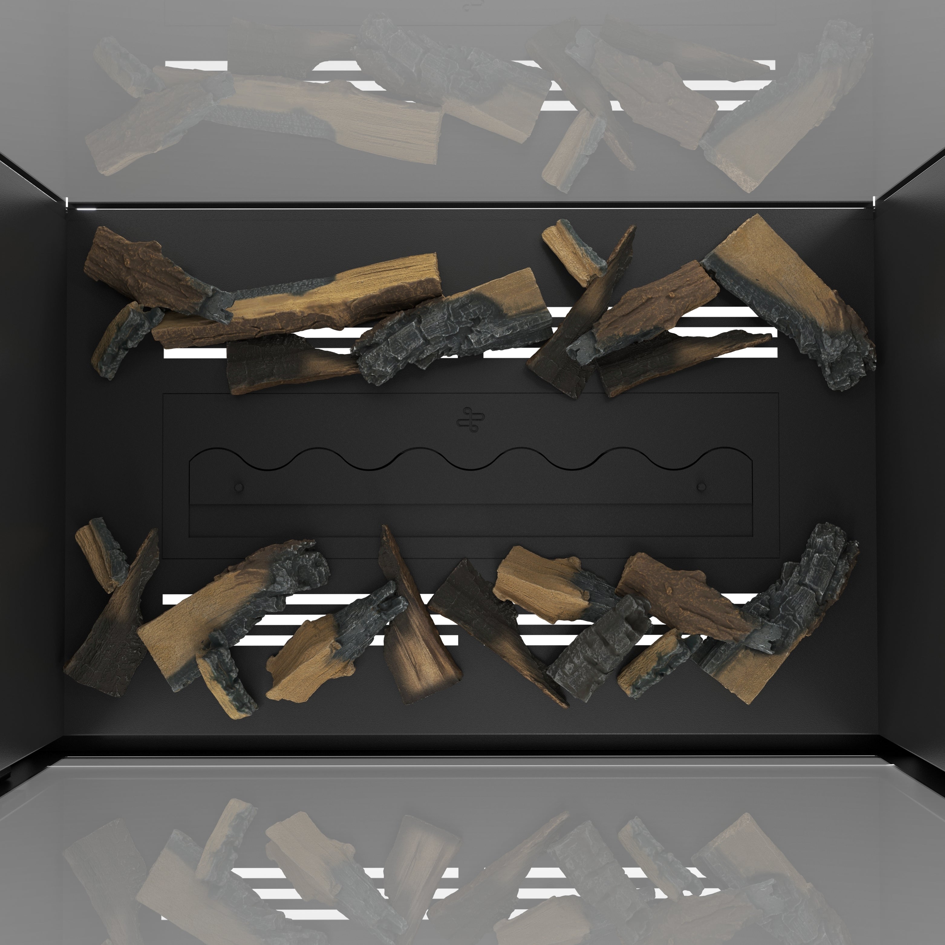 Image of Fame Vertical See-Through Fireplace Full Glass 90 x 160 cm