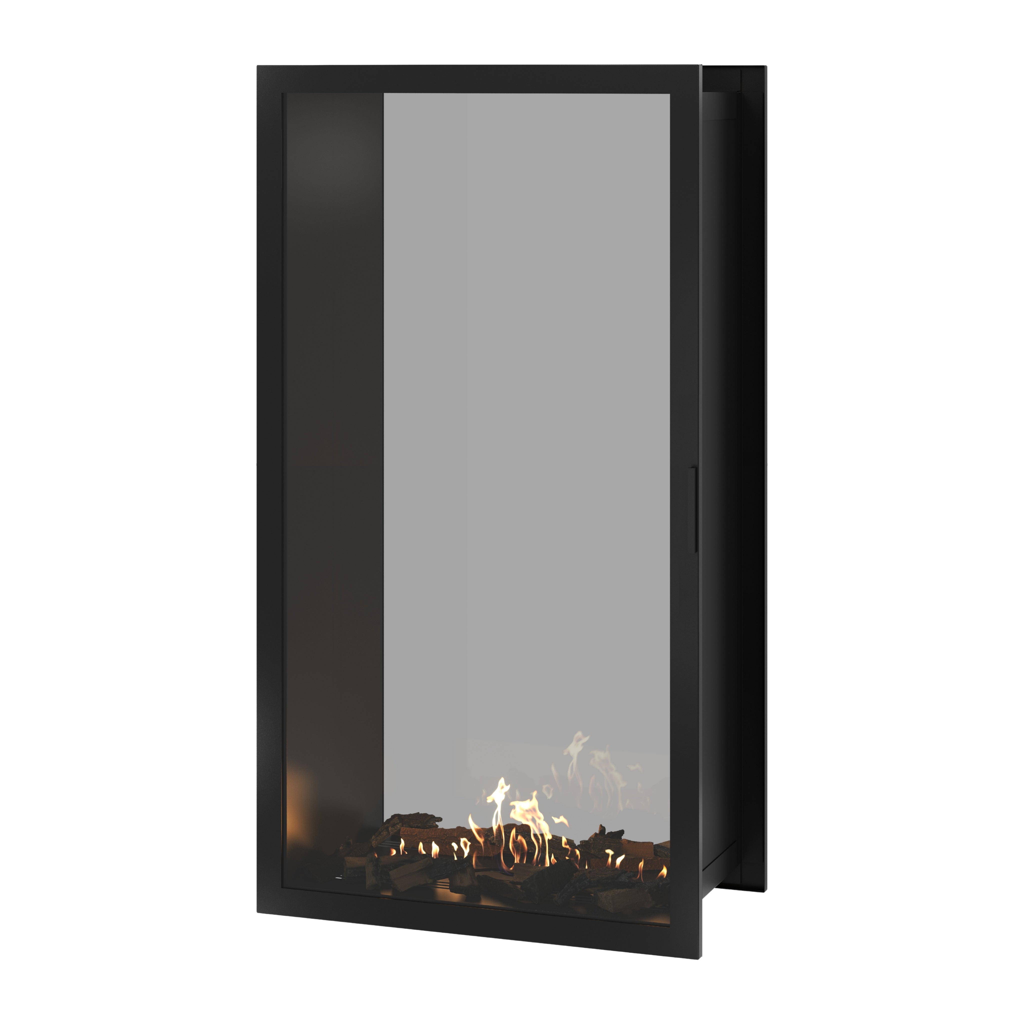 Image of Fame Vertical See-Through Fireplace Full Glass 90 x 180 cm