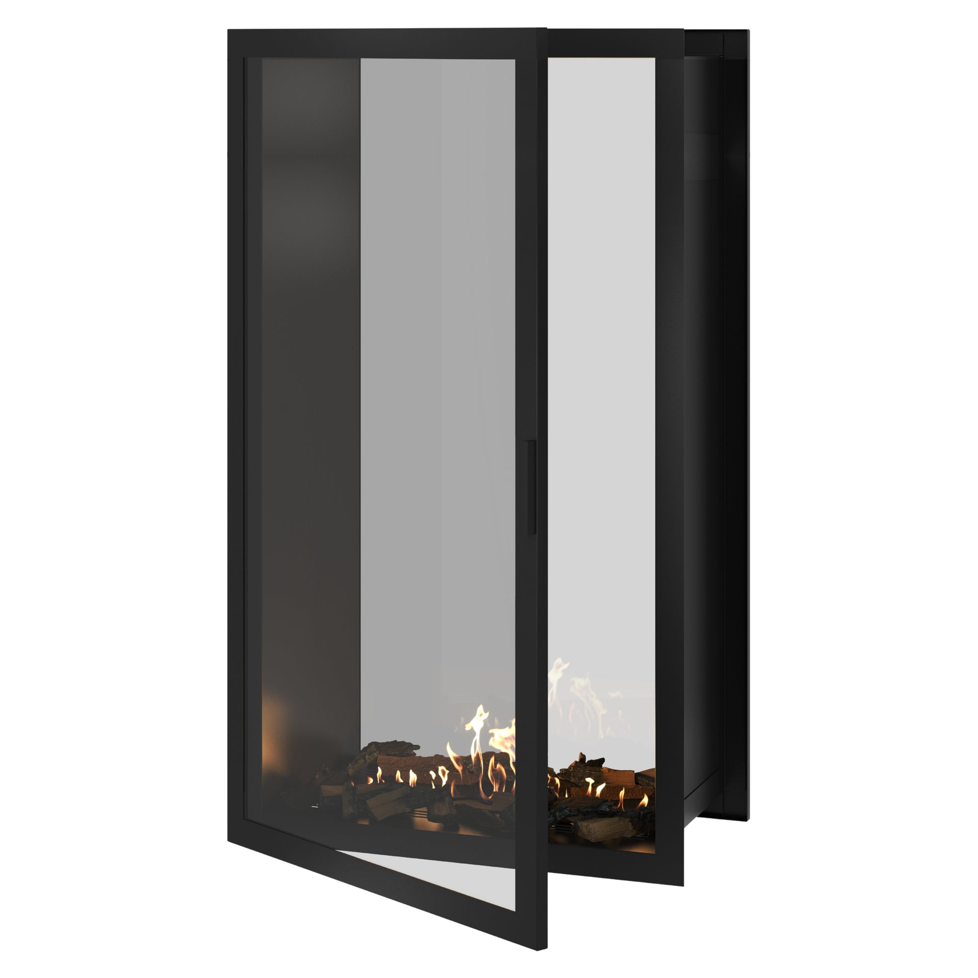 Fame Vertical See-Through Fireplace Full Glass 90 x 180 cm