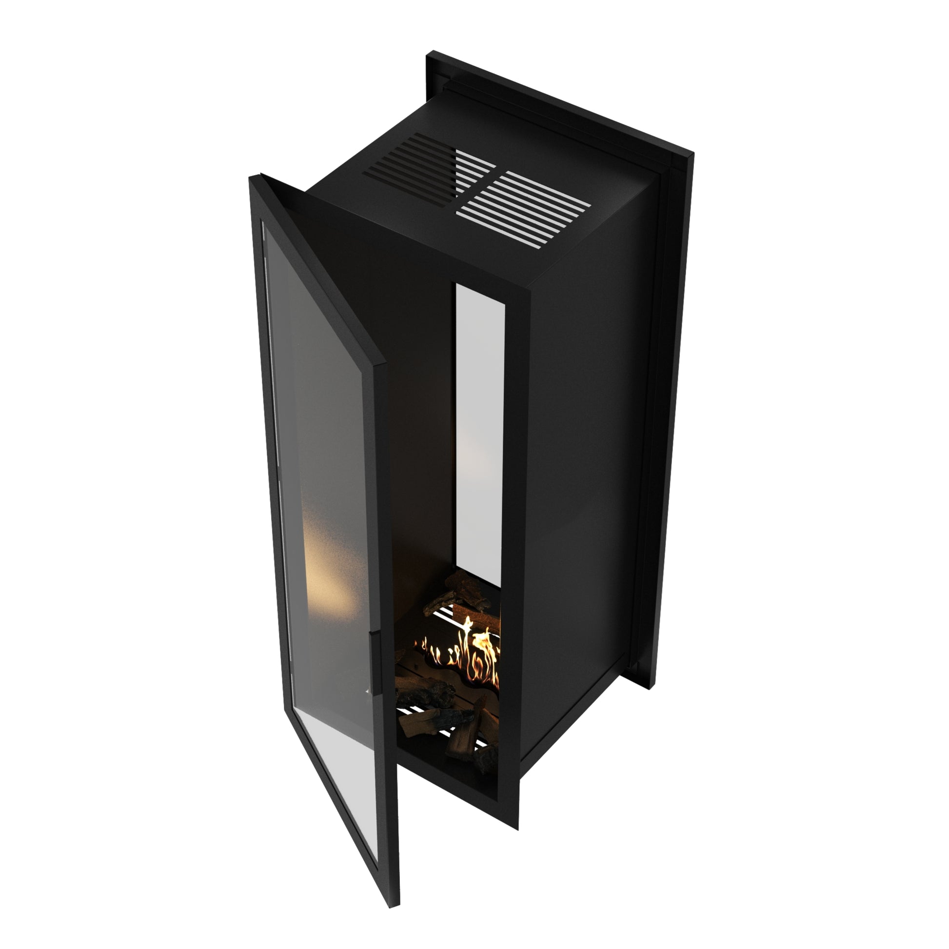 Fame Vertical See-Through Fireplace Full Glass 90 x 140 cm