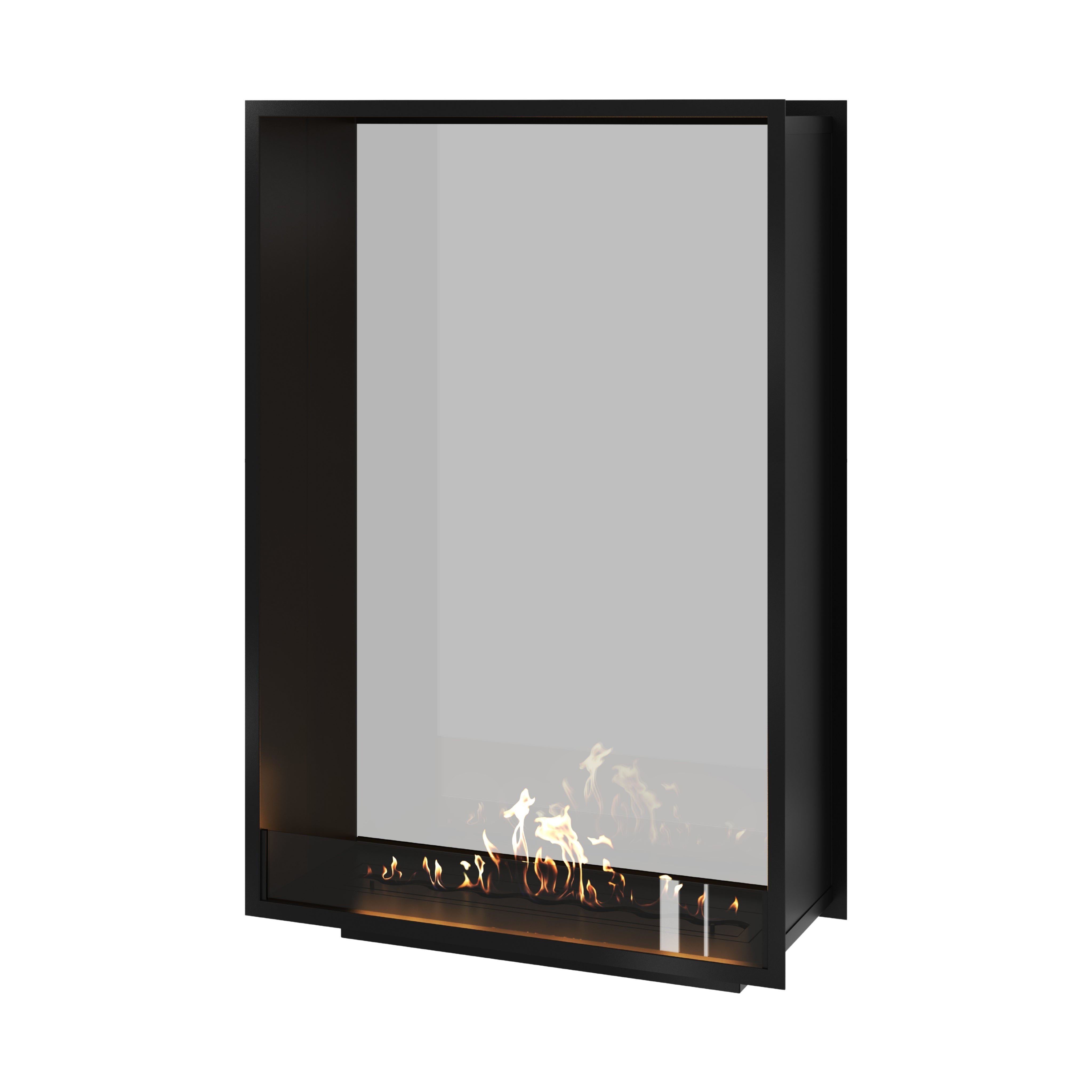 Image of Fame Vertical See-Through Fireplace Single Full Glass 100 x 140 cm