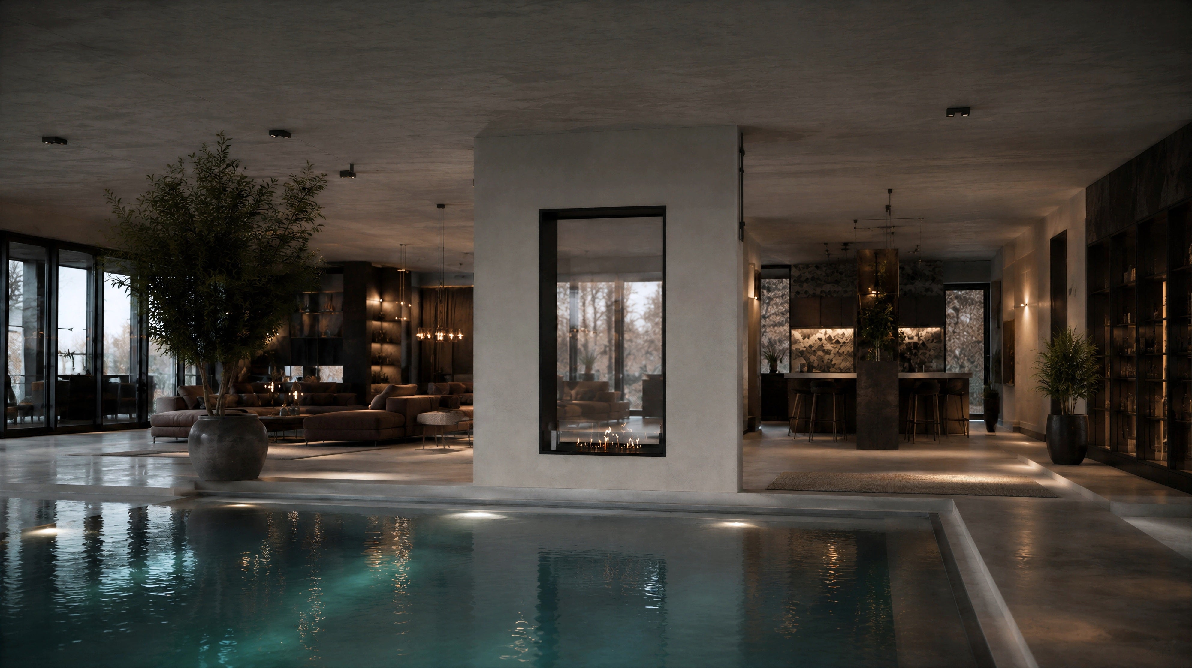 Image of Fame Vertical See-Through Fireplace Single Full Glass 100 x 180 cm