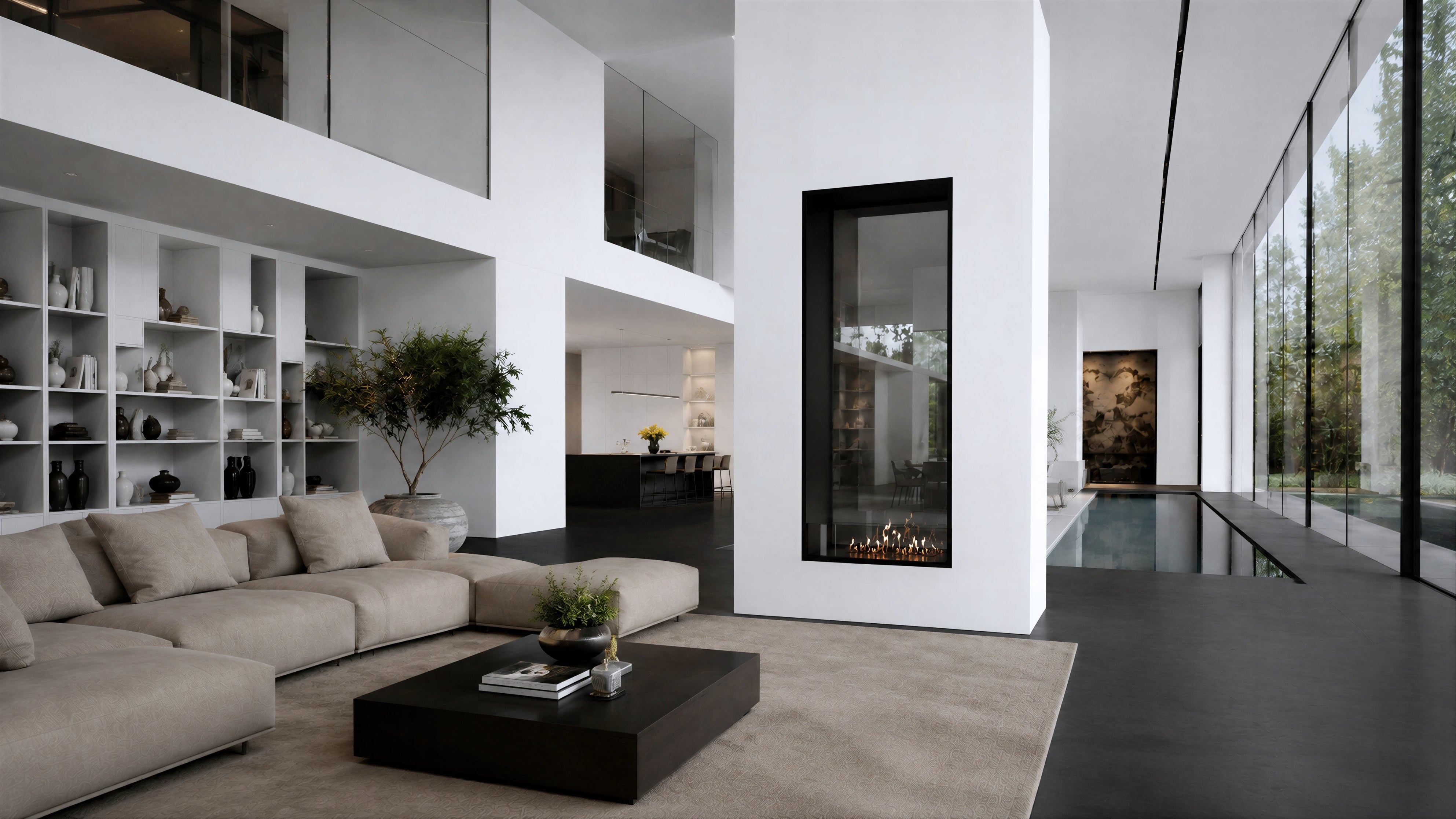 Image of Fame Vertical See-Through Fireplace Single Full Glass 100 x 200 cm