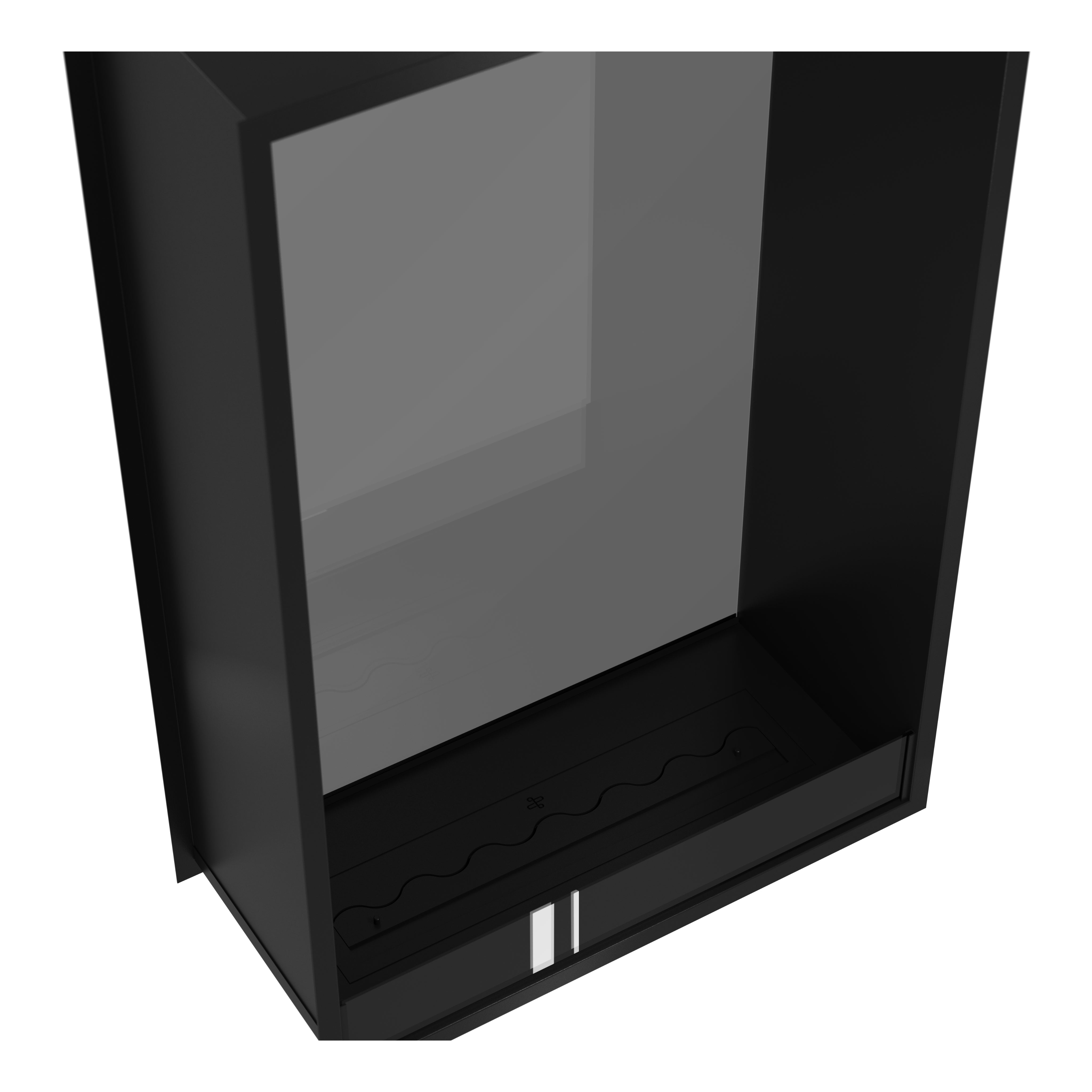 Image of Fame Vertical See-Through Fireplace Single Full Glass 100 x 140 cm