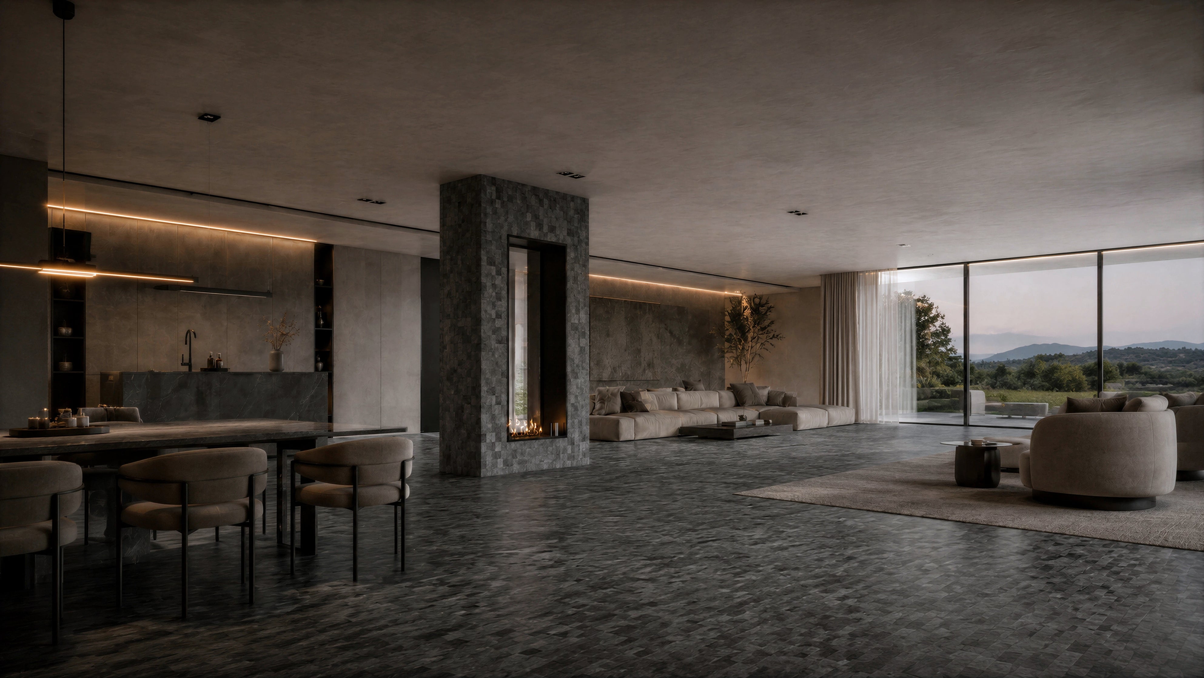 Image of Fame Vertical See-Through Fireplace Single Full Glass 60 x 140 cm