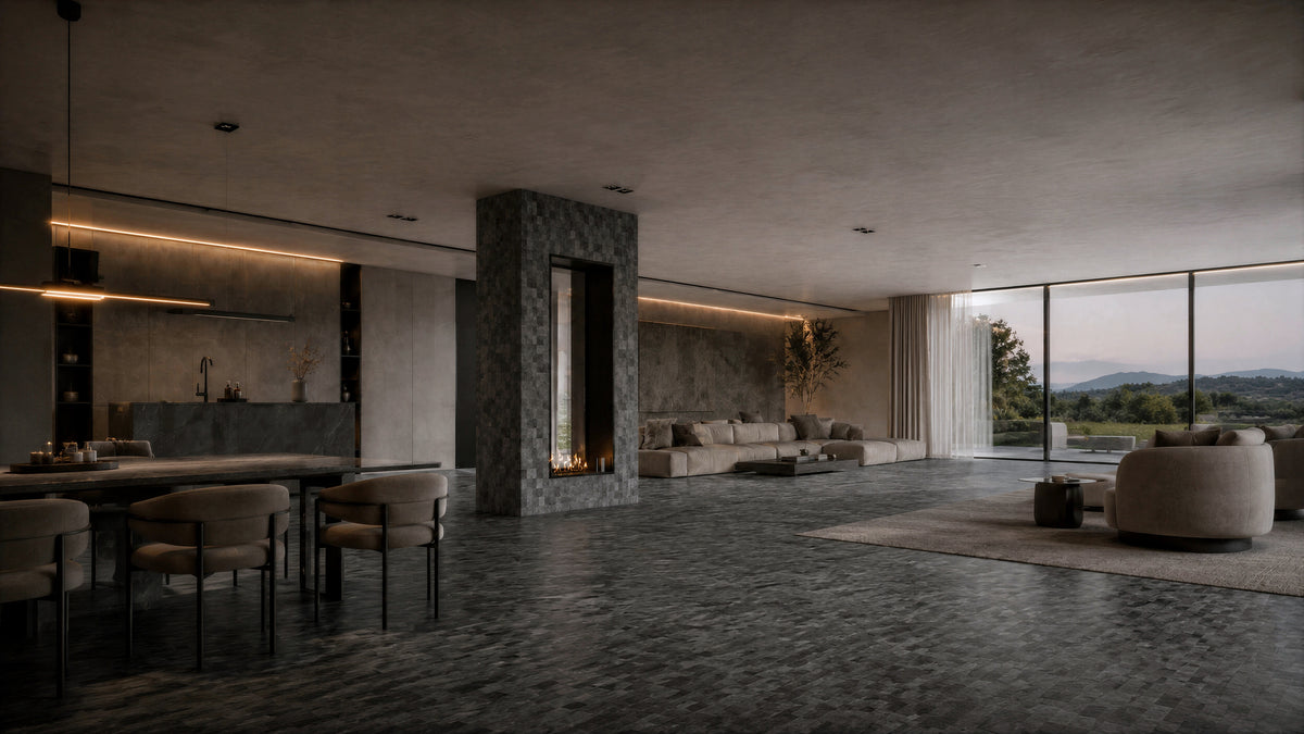 Fame Vertical See-Through Fireplace Single Full Glass 60 x 140 cm