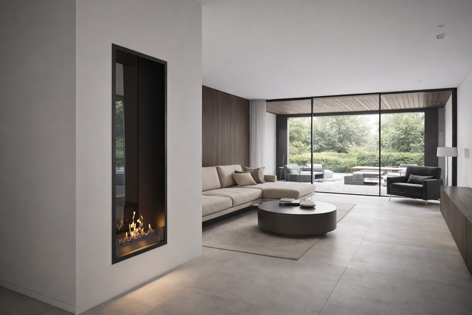 Fame Vertical See-Through Fireplace Single Full Glass 60 x 140 cm