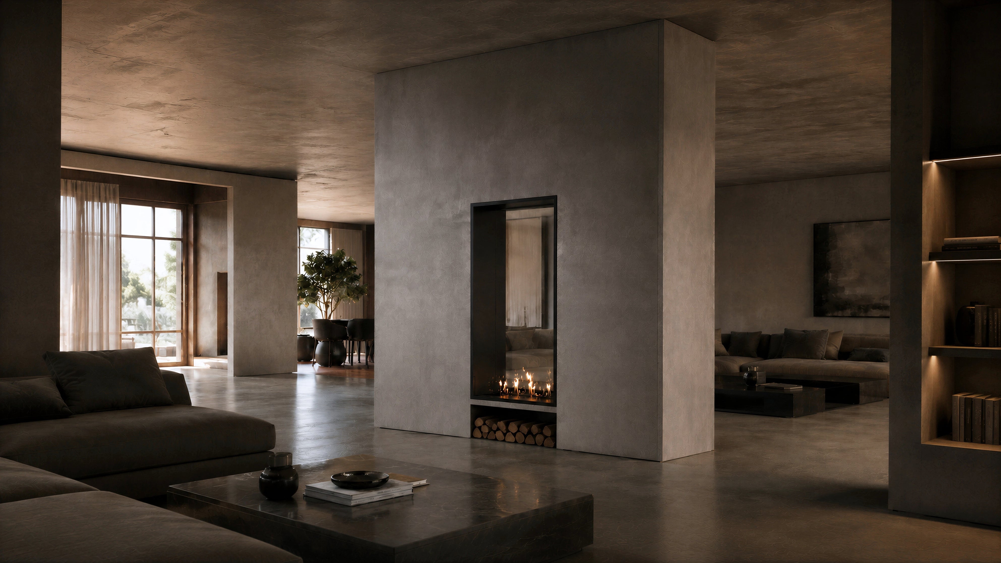 Image of Fame Vertical See-Through Fireplace Single Full Glass 60 x 160 cm