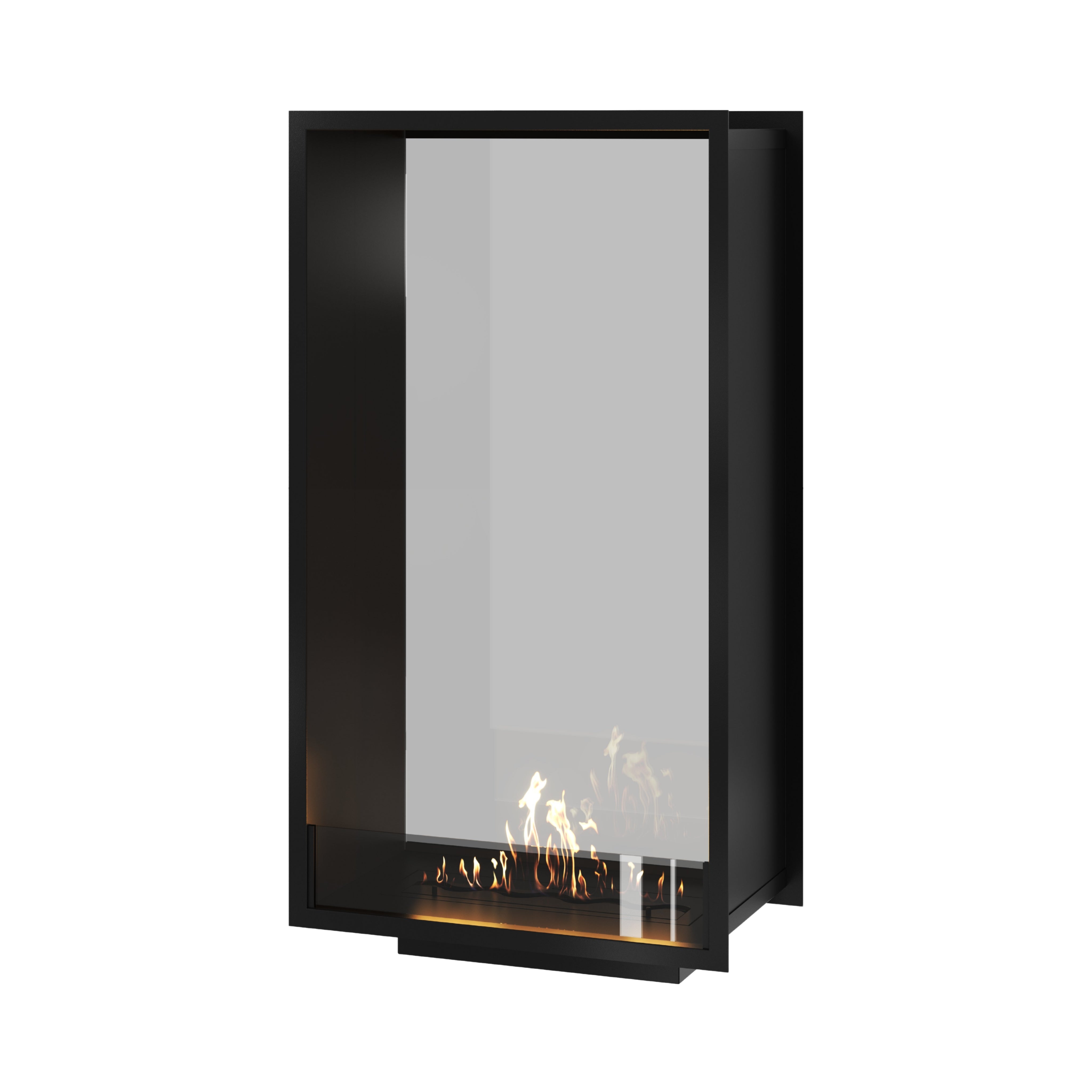 Image of Fame Vertical See-Through Fireplace Single Full Glass 70 x 140 cm