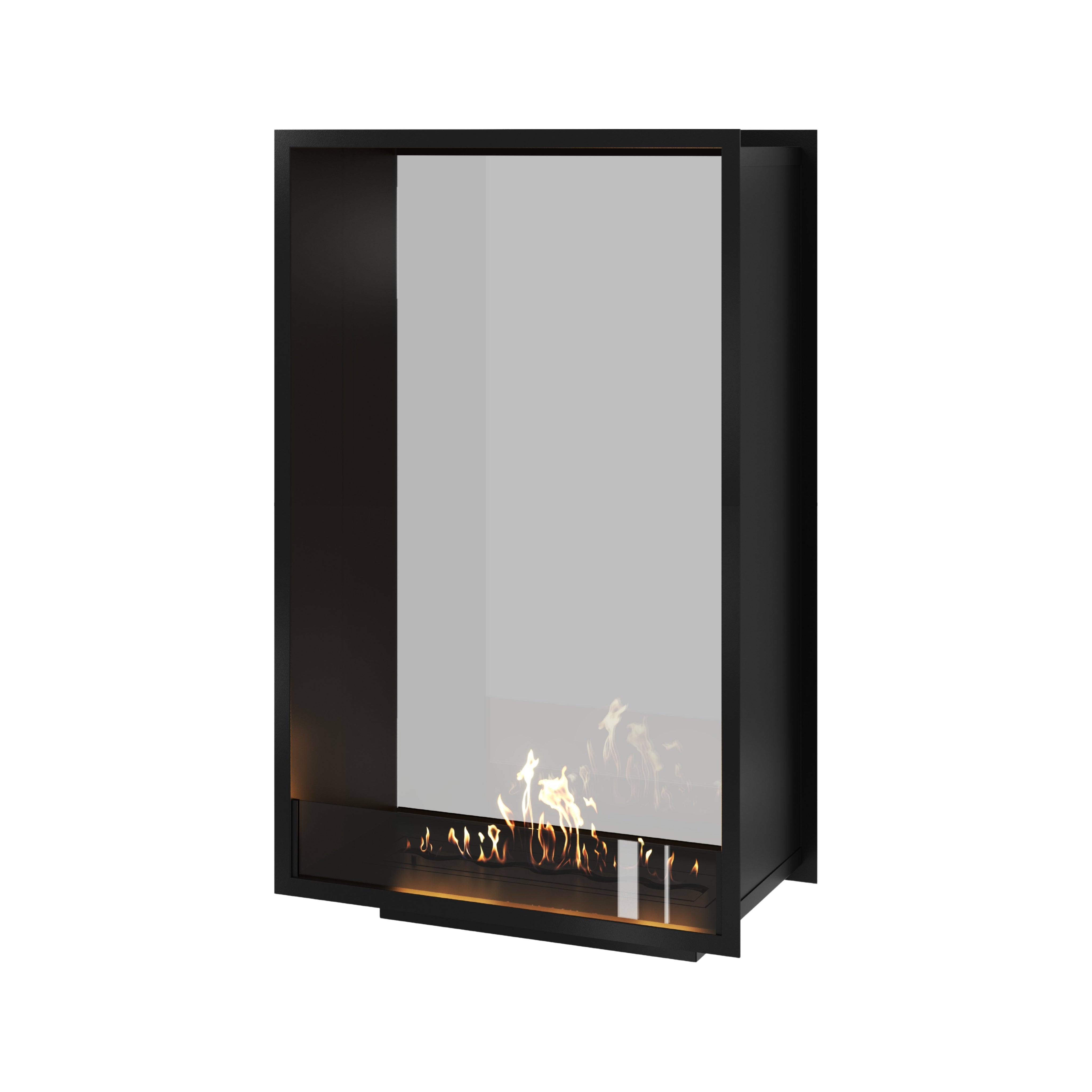 Image of Fame Vertical See-Through Fireplace Single Full Glass 80 x 120 cm