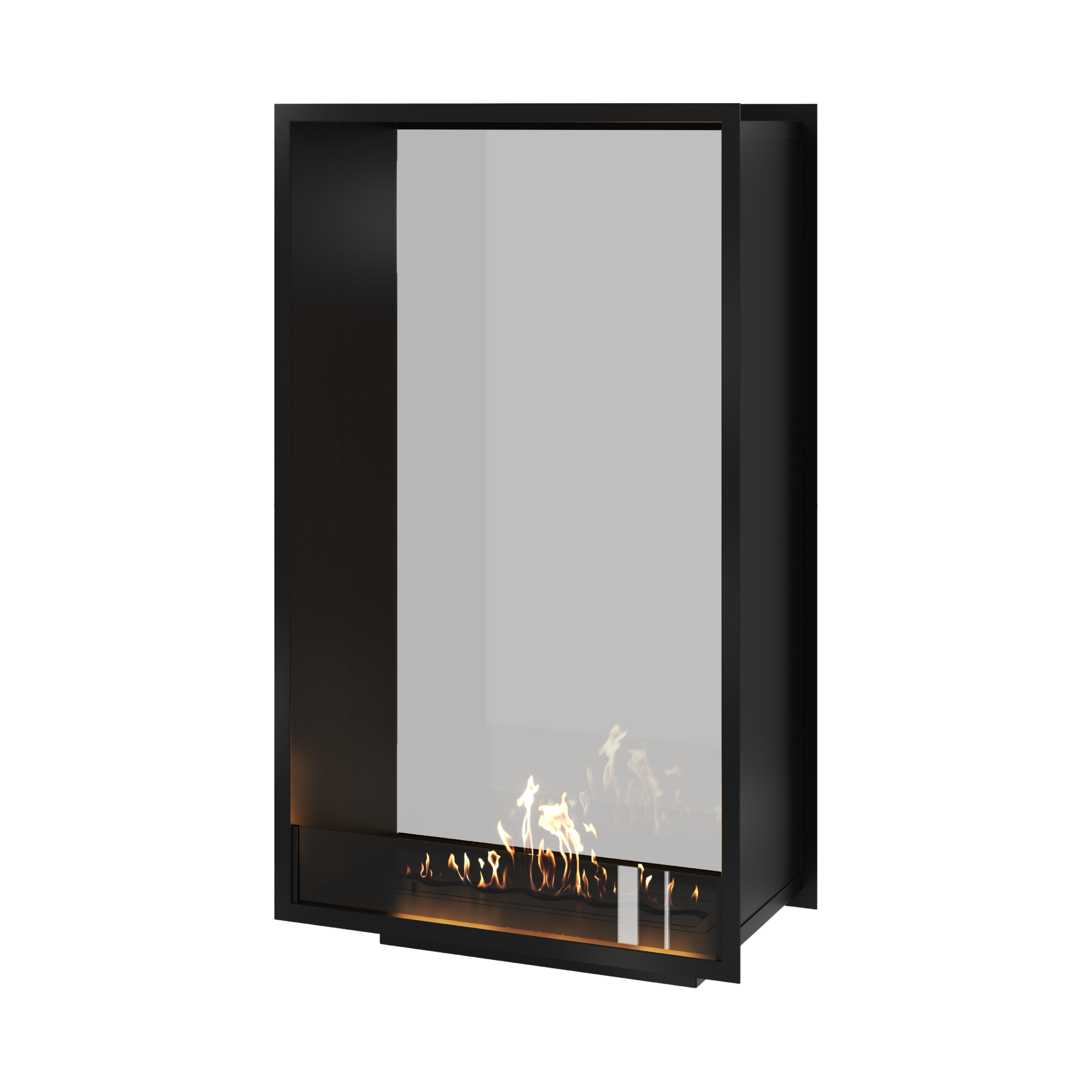 Image of Fame Vertical See-Through Fireplace Single Full Glass 80 x 140 cm