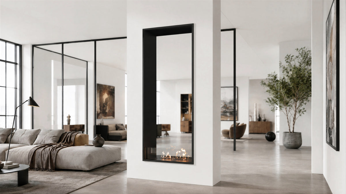 Fame Vertical See-Through Fireplace Single Full Glass 80 x 200 cm