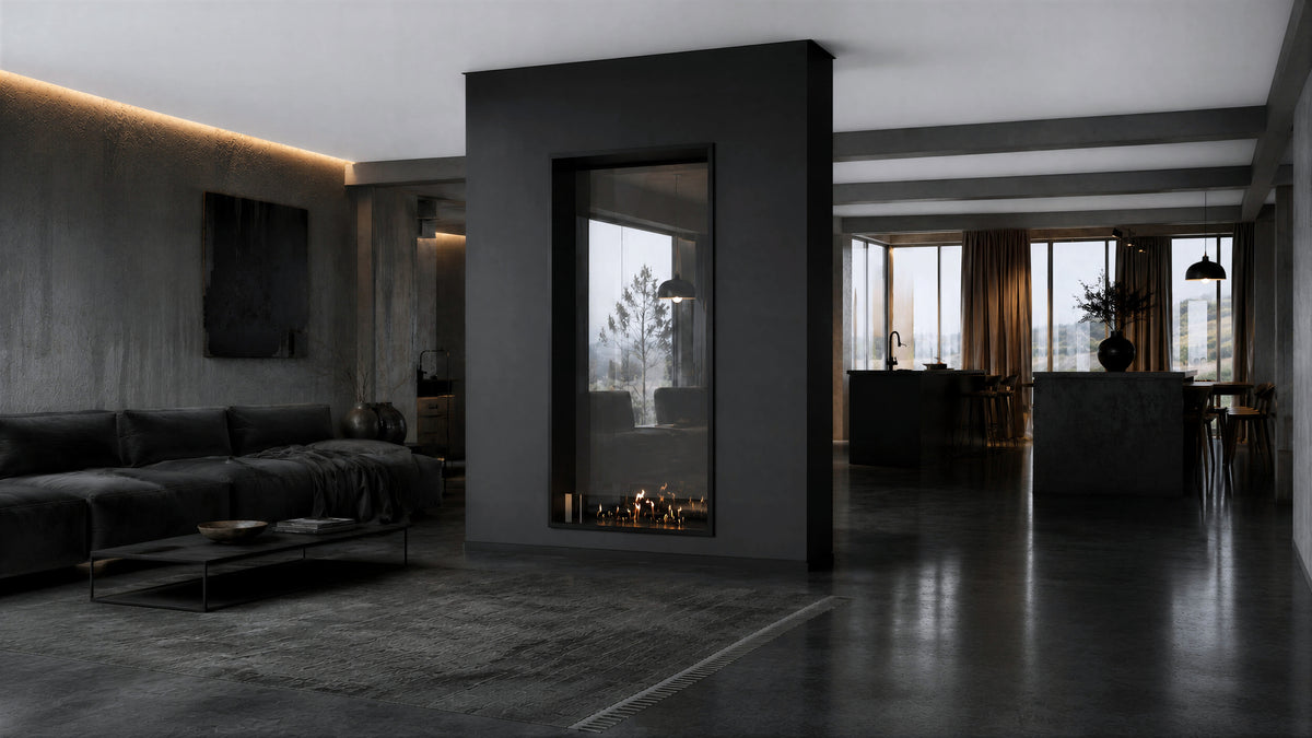 Fame Vertical See-Through Fireplace Single Full Glass 90 x 140 cm