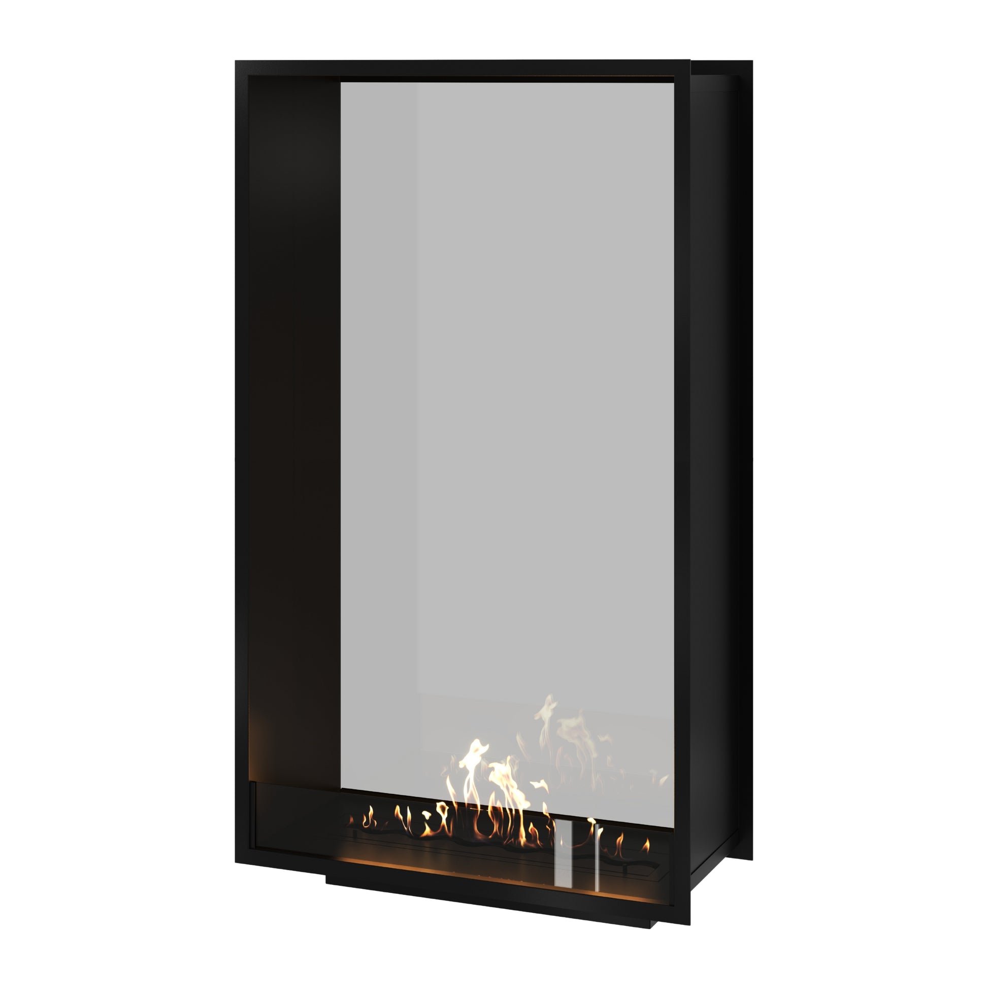 Fame Vertical See-Through Fireplace Single Full Glass 90 x 180 cm