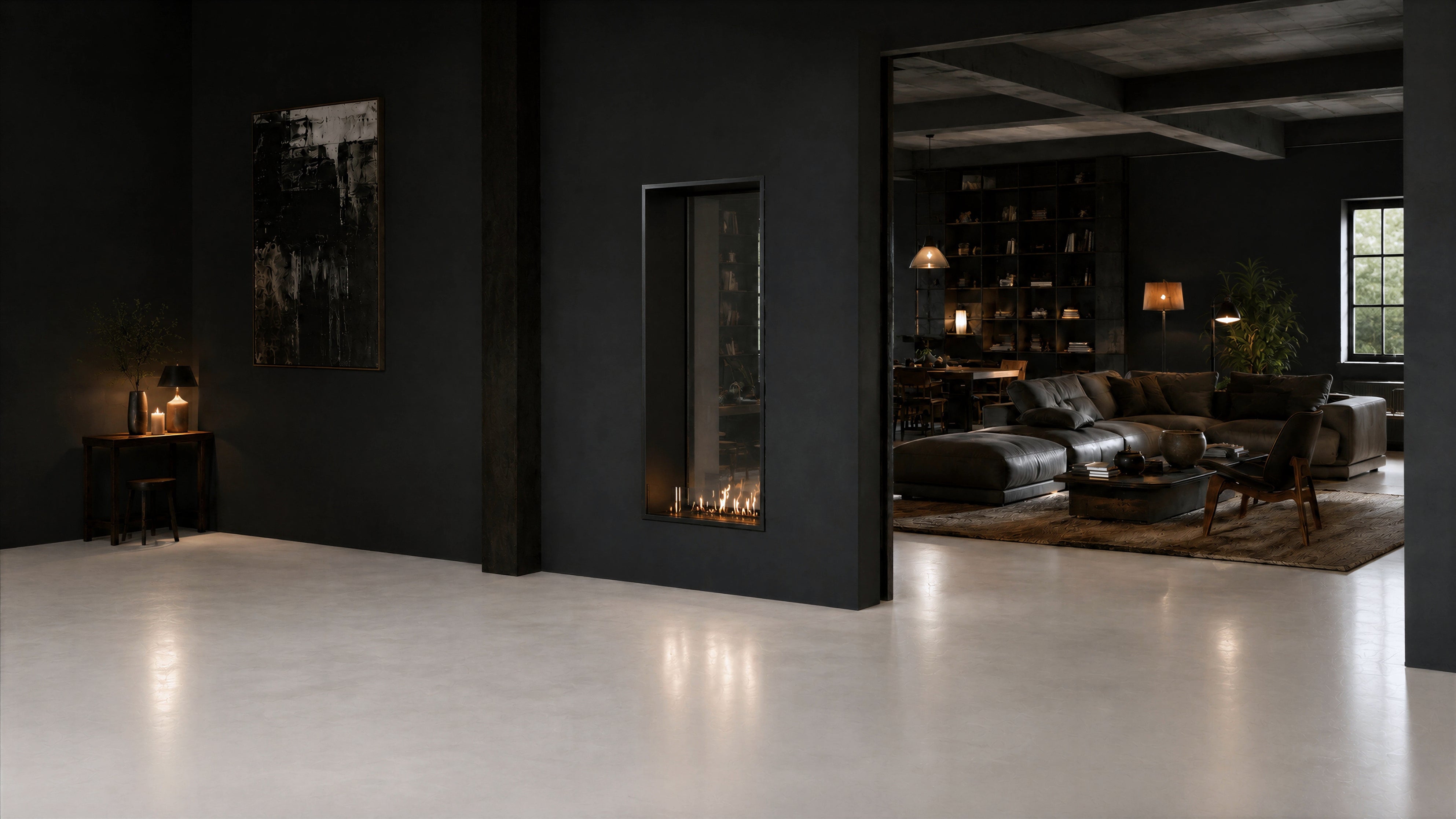 Image of Fame Vertical See-Through Fireplace Single Full Glass 90 x 200 cm