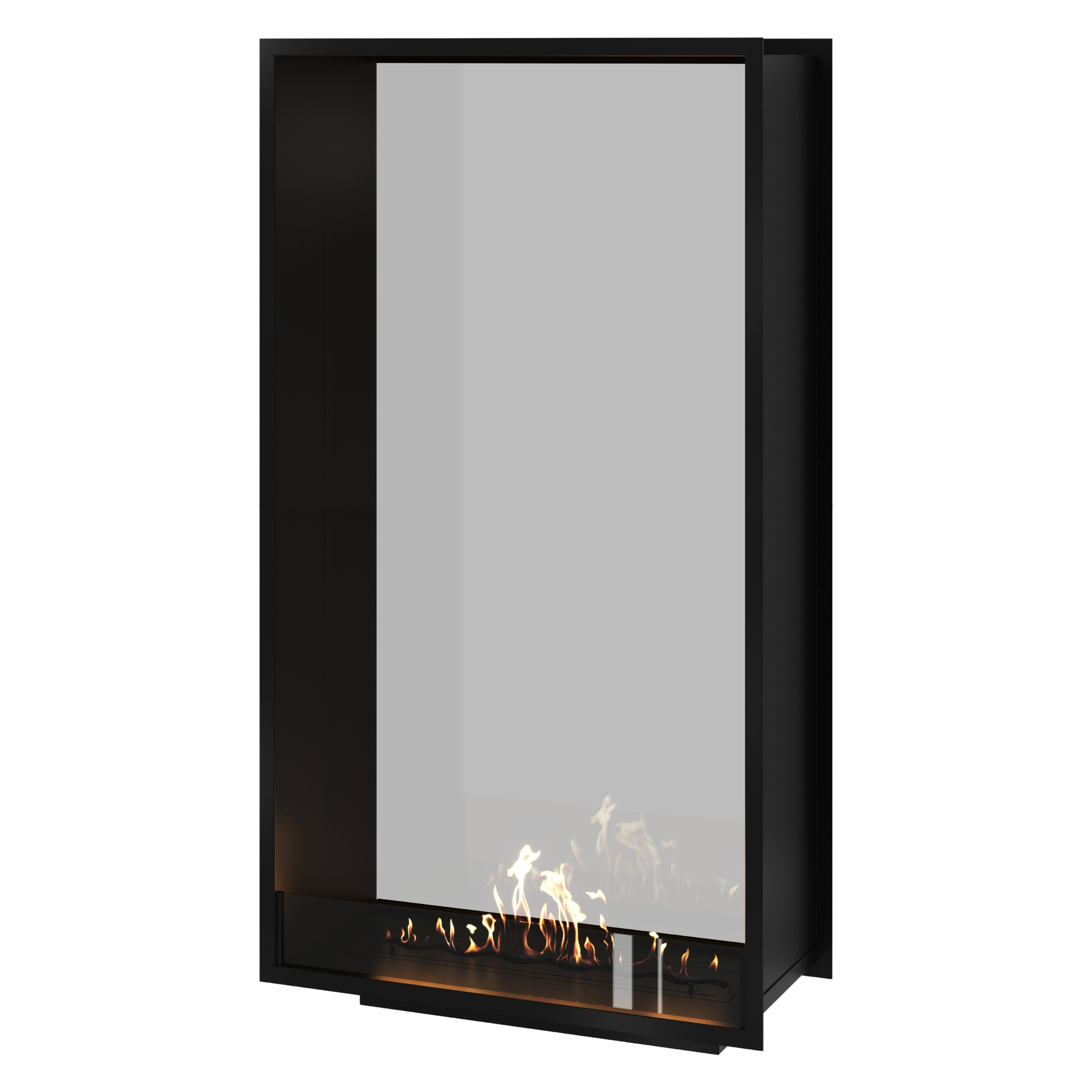 Image of Fame Vertical See-Through Fireplace Single Full Glass 90 x 200 cm
