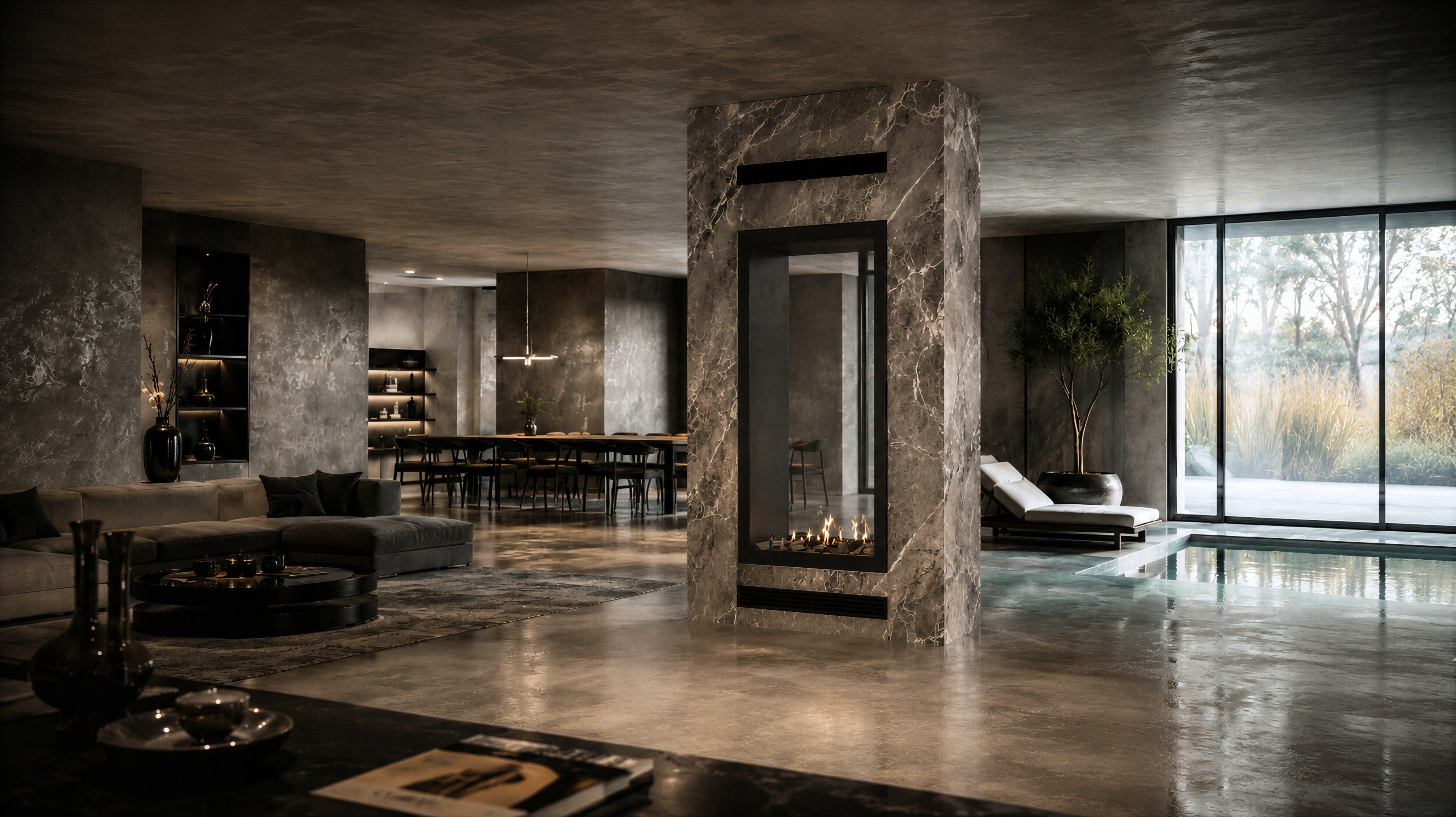 Image of Fame Vertical See-Through Fireplace Full Glass 60 x 140 cm