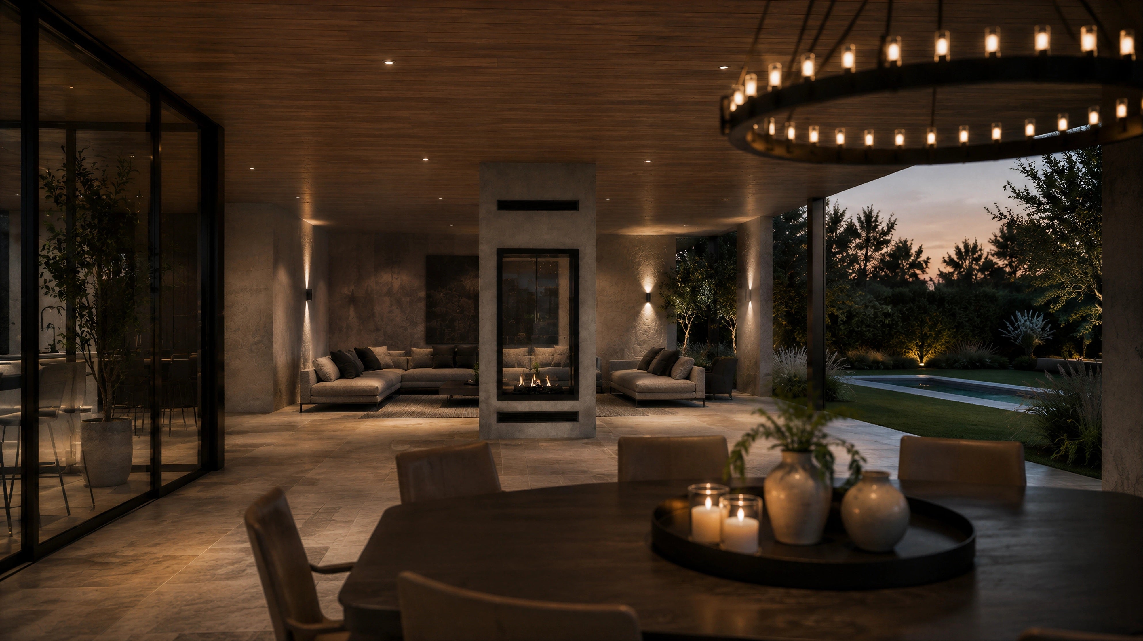 Image of Fame Vertical See-Through Fireplace Full Glass 60 x 160 cm