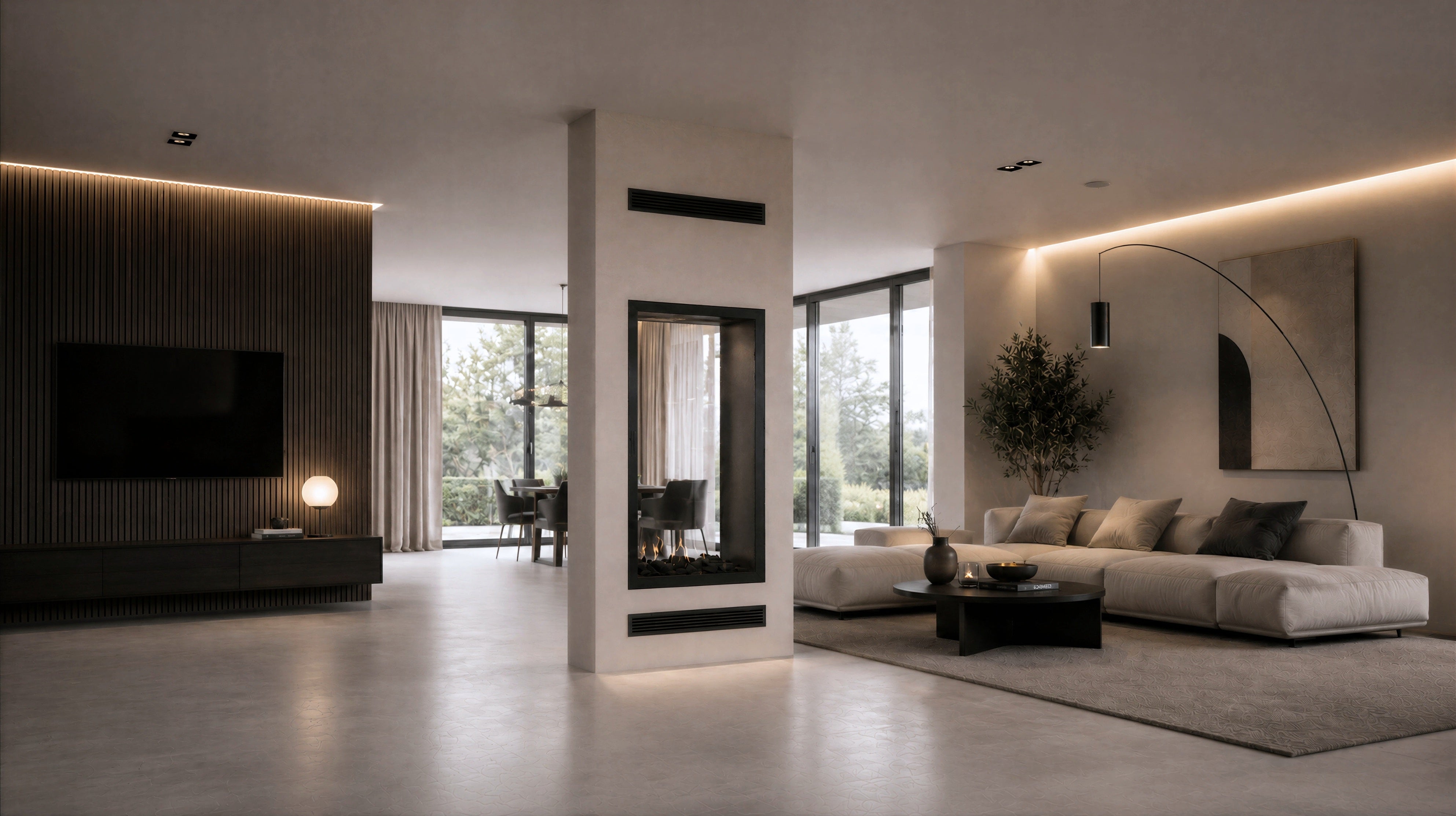 Image of Fame Vertical See-Through Fireplace Full Glass 70 x 100 cm