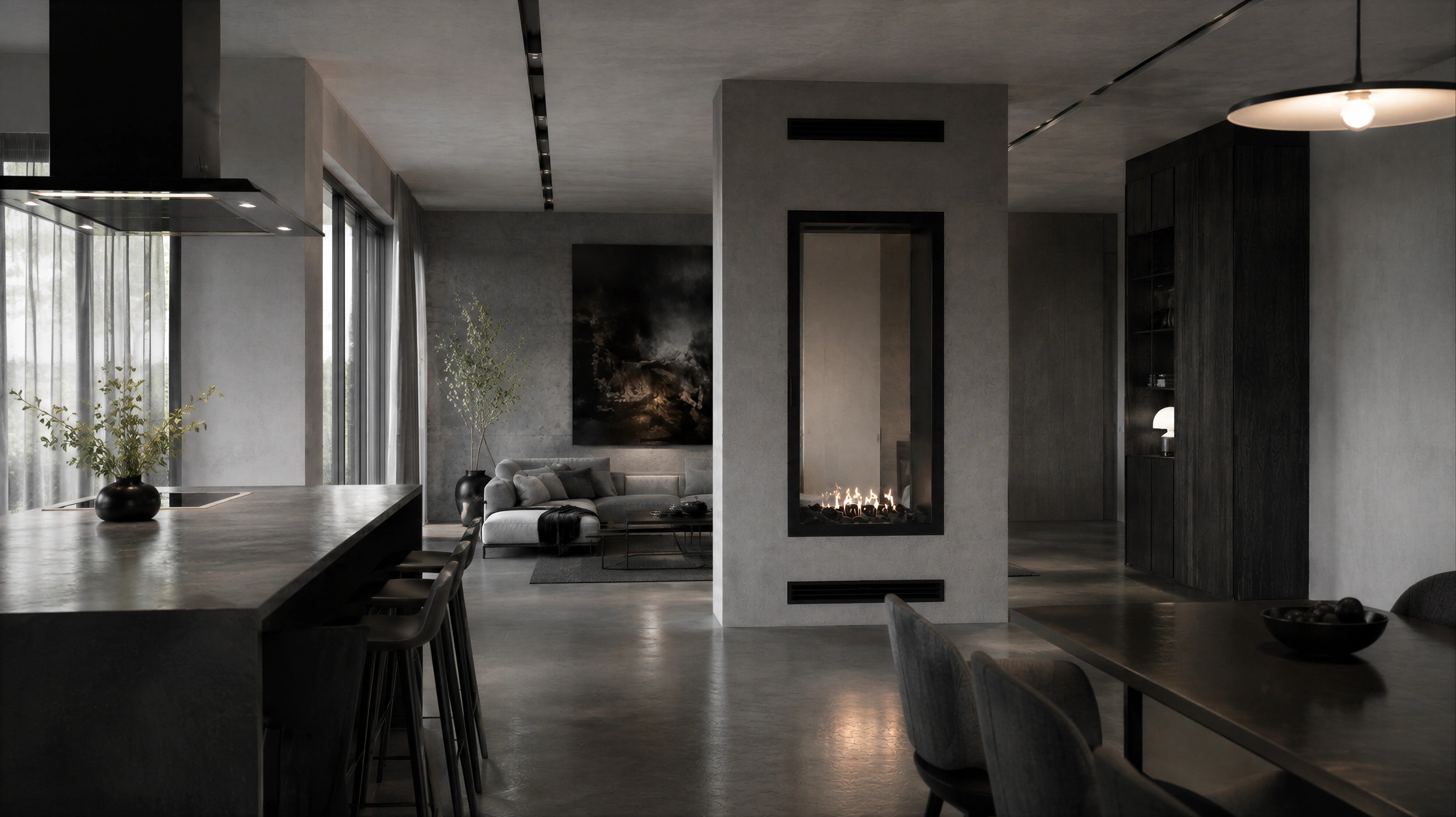 Image of Fame Vertical See-Through Fireplace Full Glass 70 x 120 cm