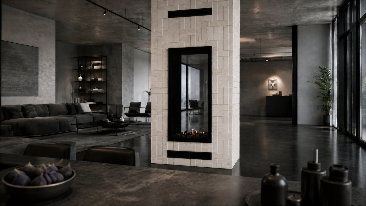 Fame Vertical See-Through Fireplace Full Glass 70 x 140 cm
