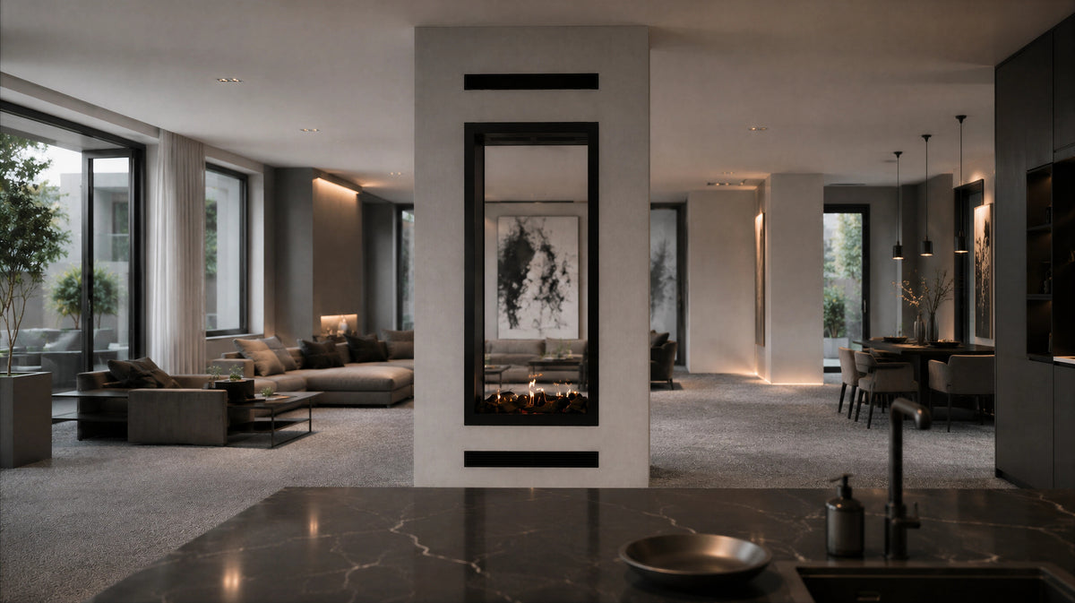 Fame Vertical See-Through Fireplace Full Glass 80 x 100 cm