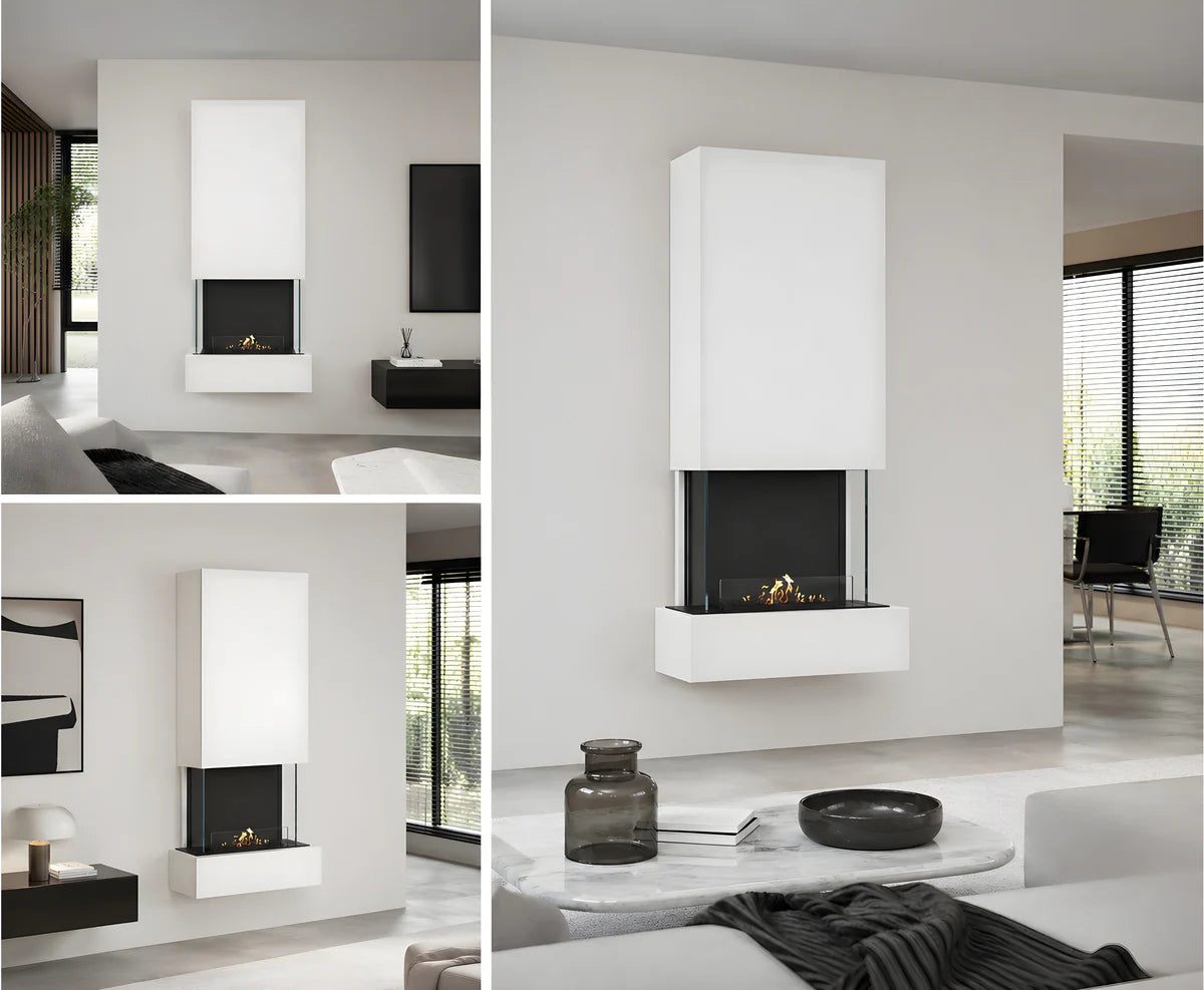 Image of Holly Wall Mounting Fireplace White H180 cm