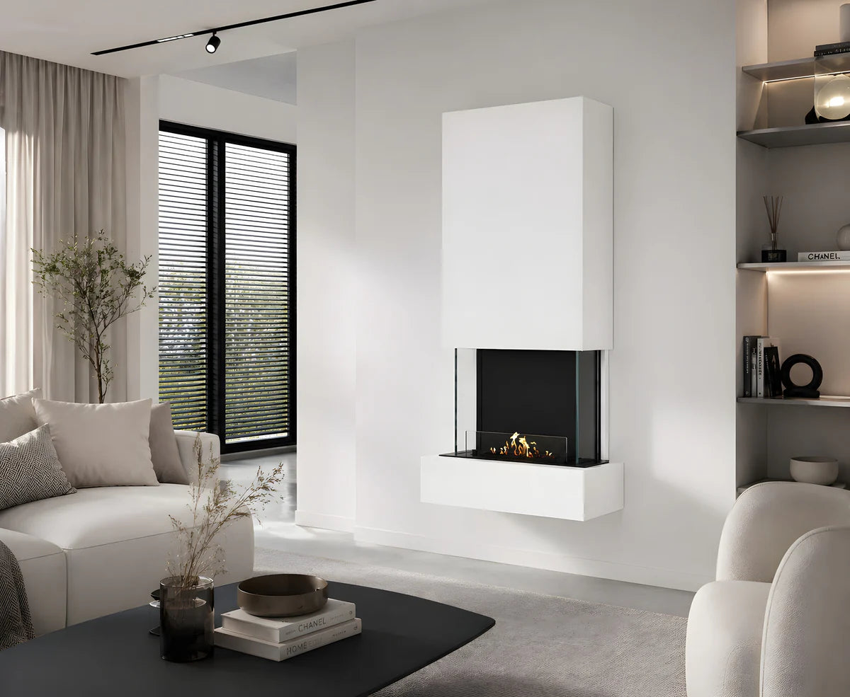 Image of Holly Wall Mounting Fireplace White H180 cm