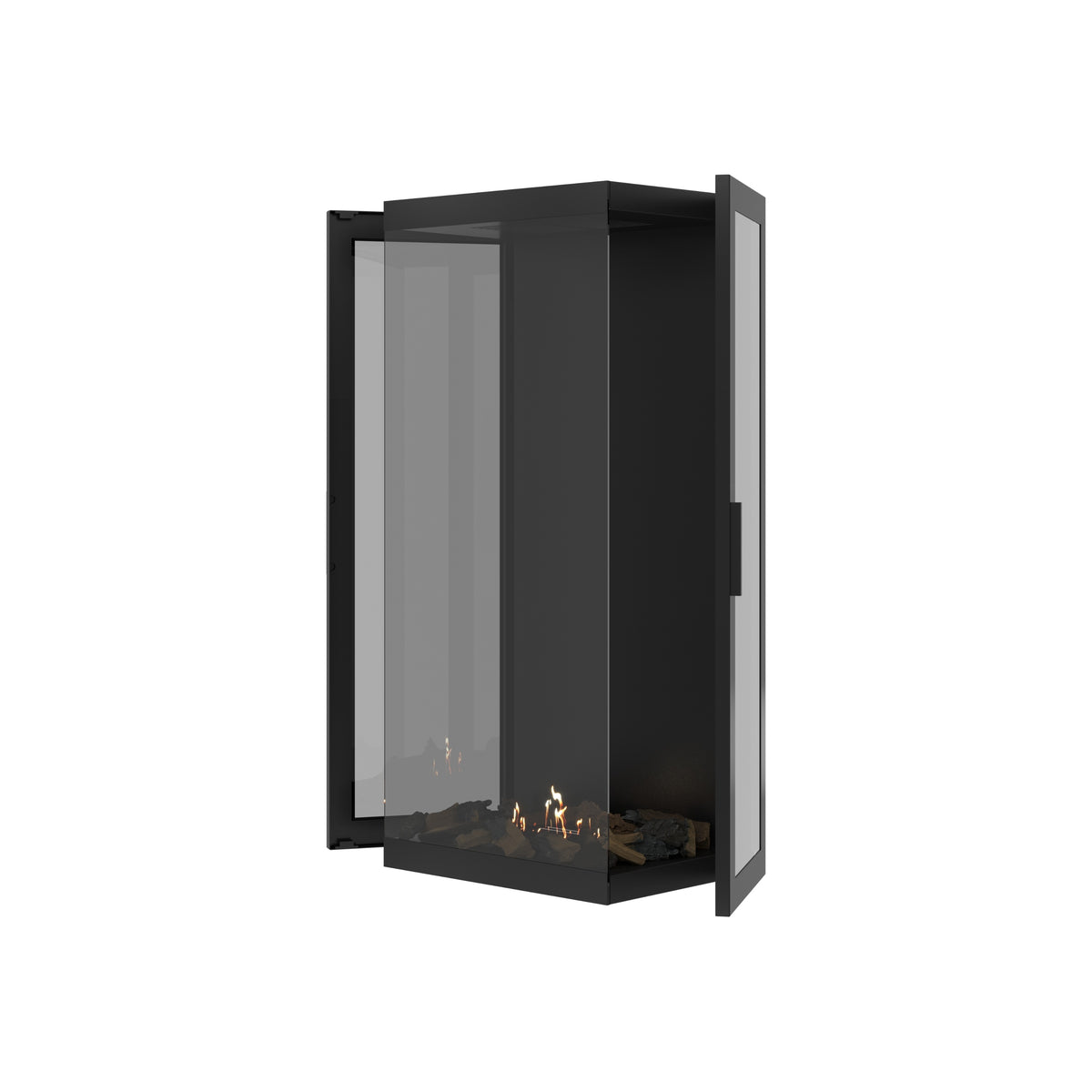Made Three-Sided Vertical Roomdivider Full Glass 60 x 100 cm