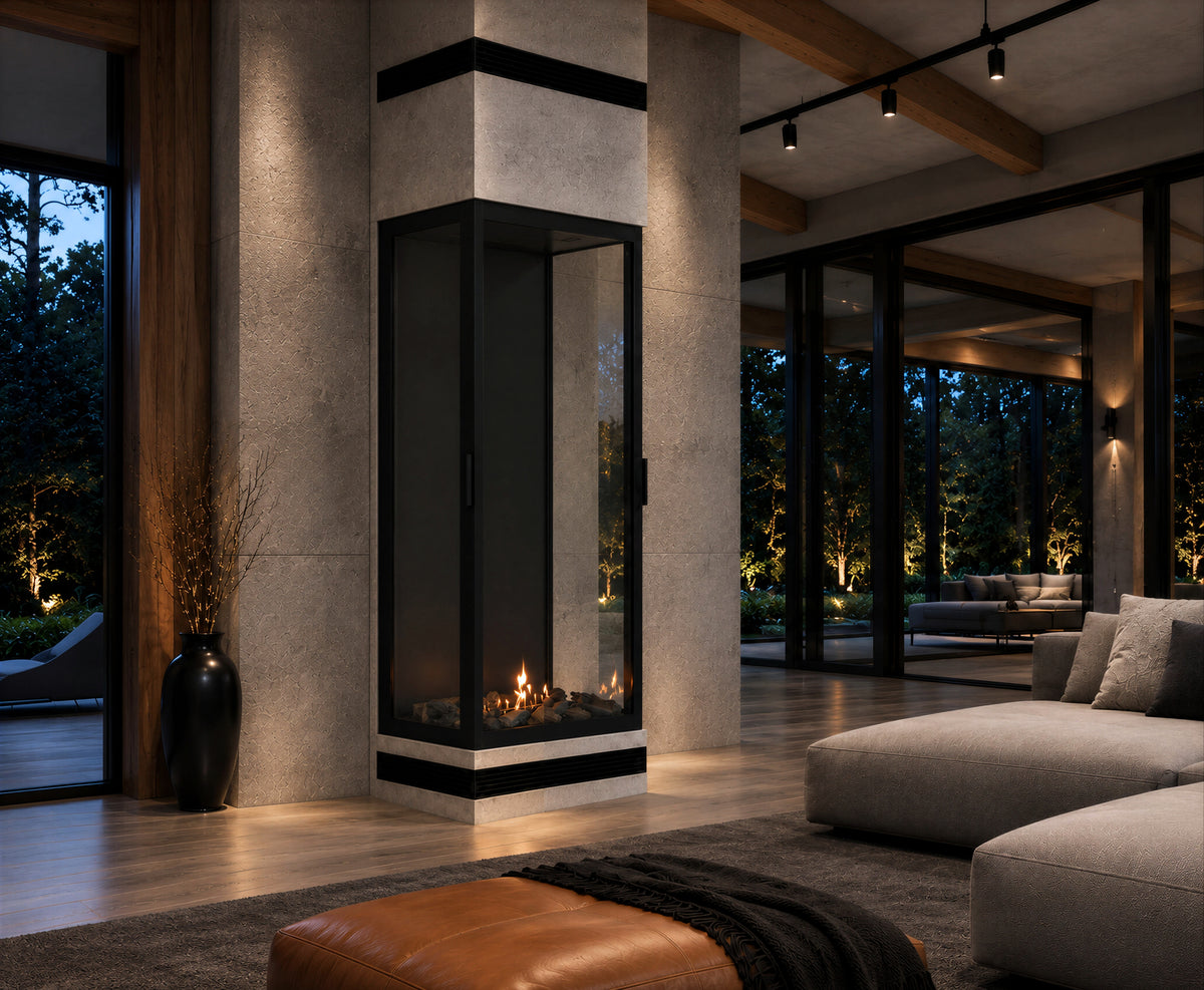 Made Three-Sided Vertical Roomdivider Full Glass 60 x 100 cm