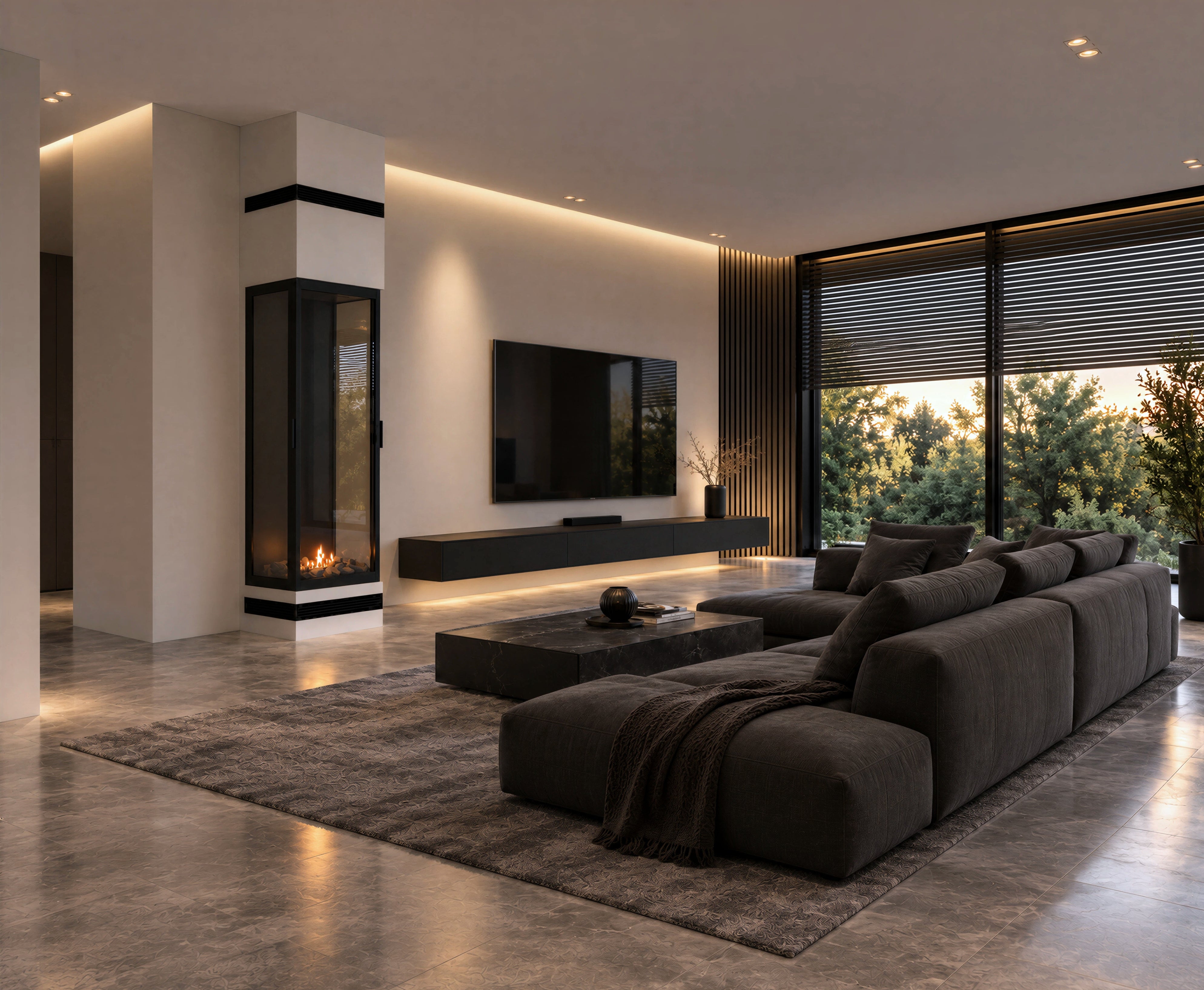 Image of Made Three-Sided Vertical Roomdivider Full Glass 60 x 120 cm