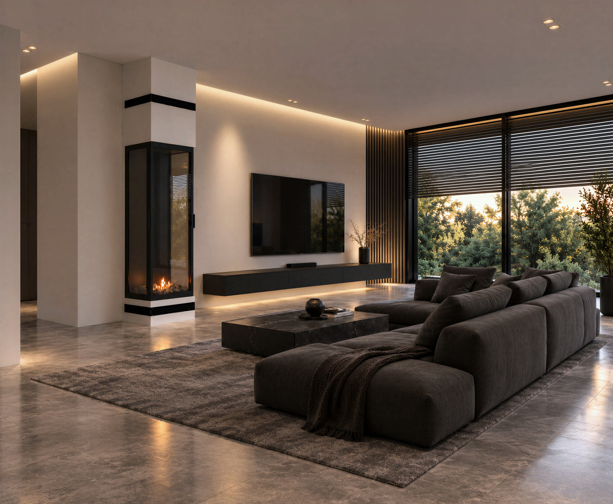 Made Three-Sided Vertical Roomdivider Full Glass 60 x 120 cm