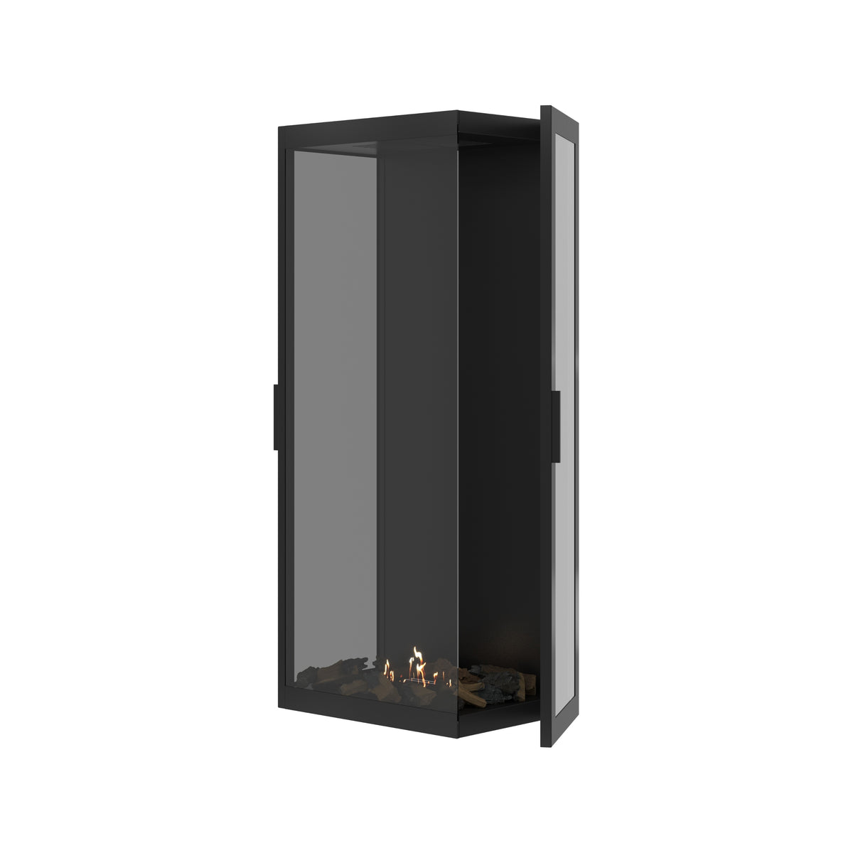 Made Three-Sided Vertical Roomdivider Full Glass 60 x 120 cm