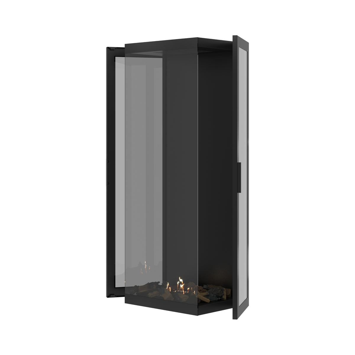 Made Three-Sided Vertical Roomdivider Full Glass 60 x 140 cm